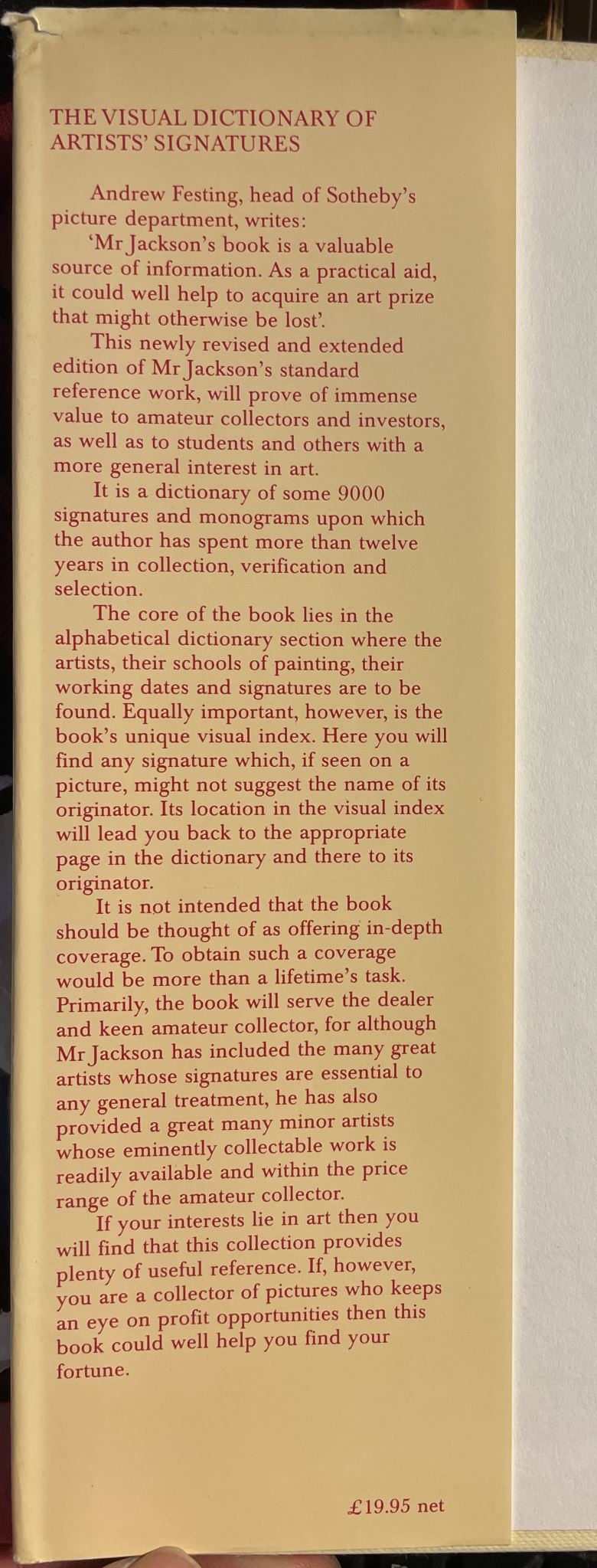 The Visual Index of Artists' Signatures and Monograms by Radway Jackson