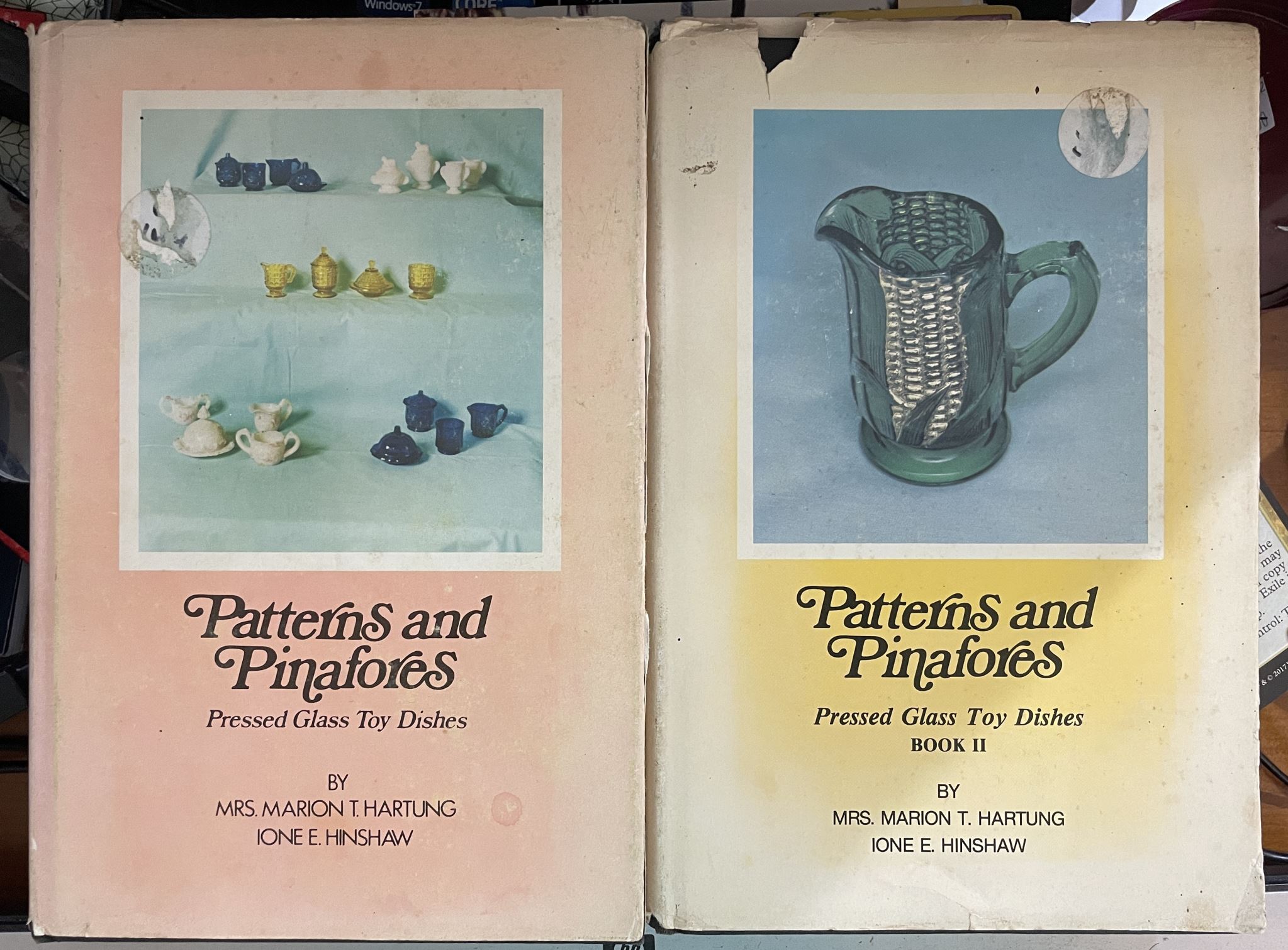 Patterns and Pinafores Pressed Glass Toy Dishes Book I & II by Marion T. Hartung