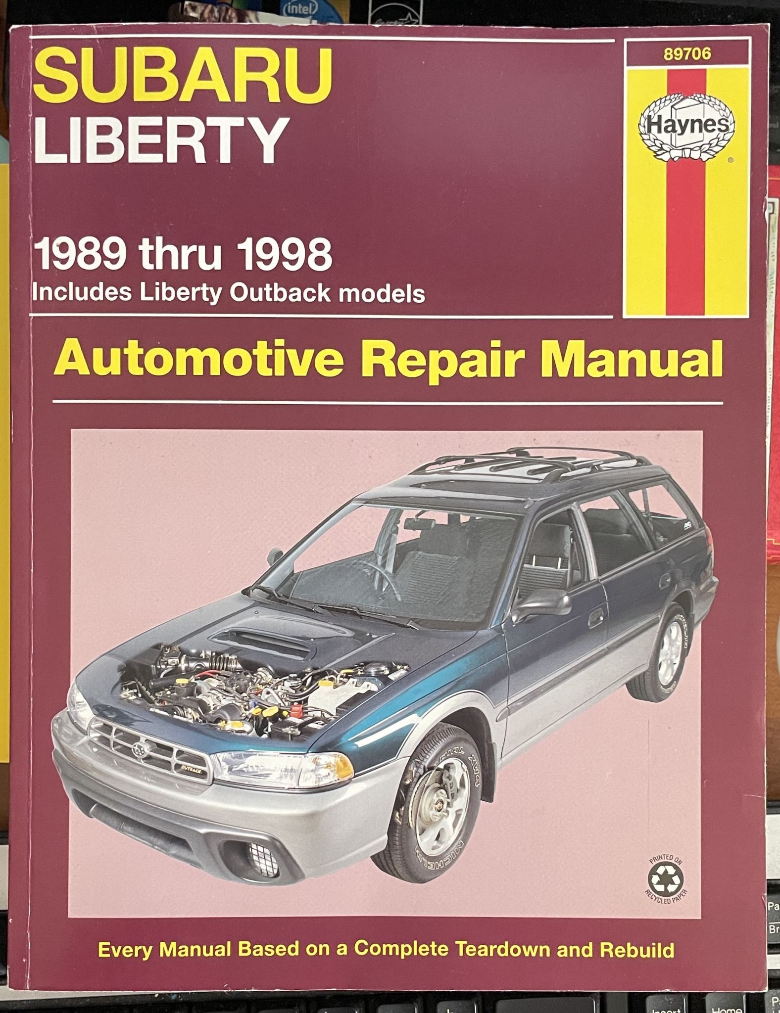Subaru Liberty 1989 thru 1998 inc Liberty Outback Models Repair Manual