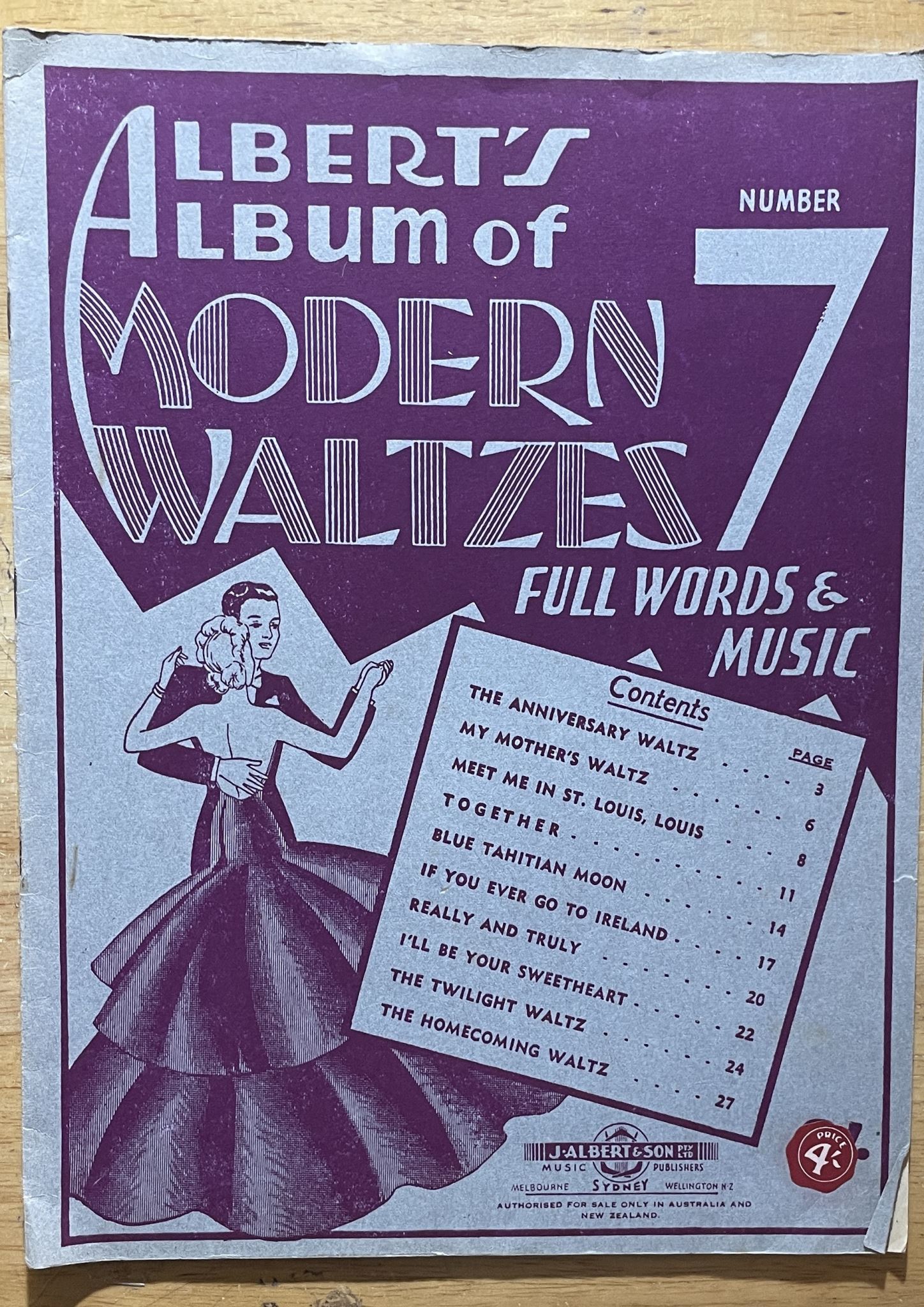 Albert Album of Modern Waltzes Number 7 Full Words & Music