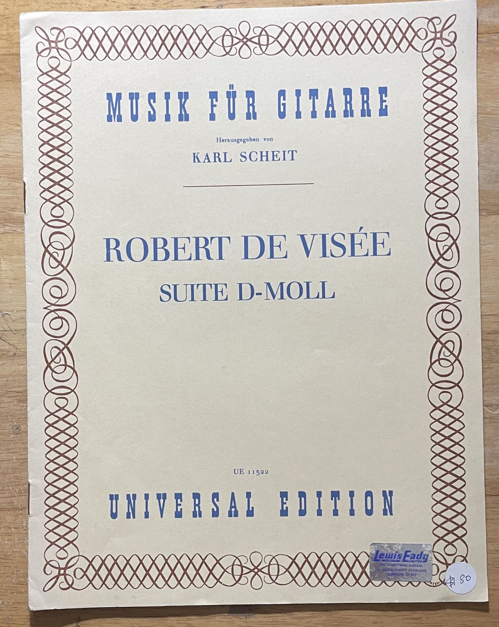 Suite D-Moll (Musik Fur Gitarre, Universal Edition) by Robert De Visee