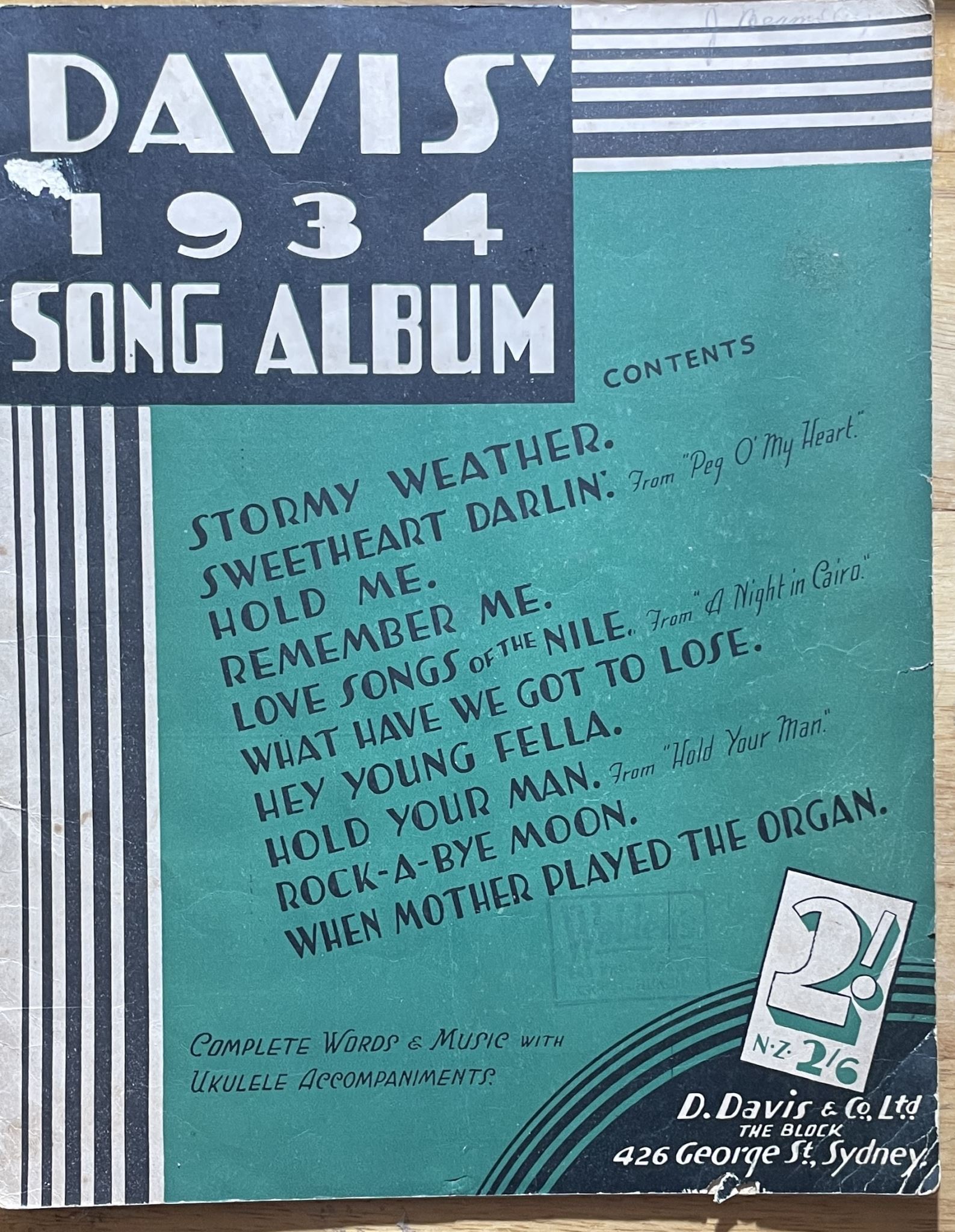 Davis' 1934 Song Album