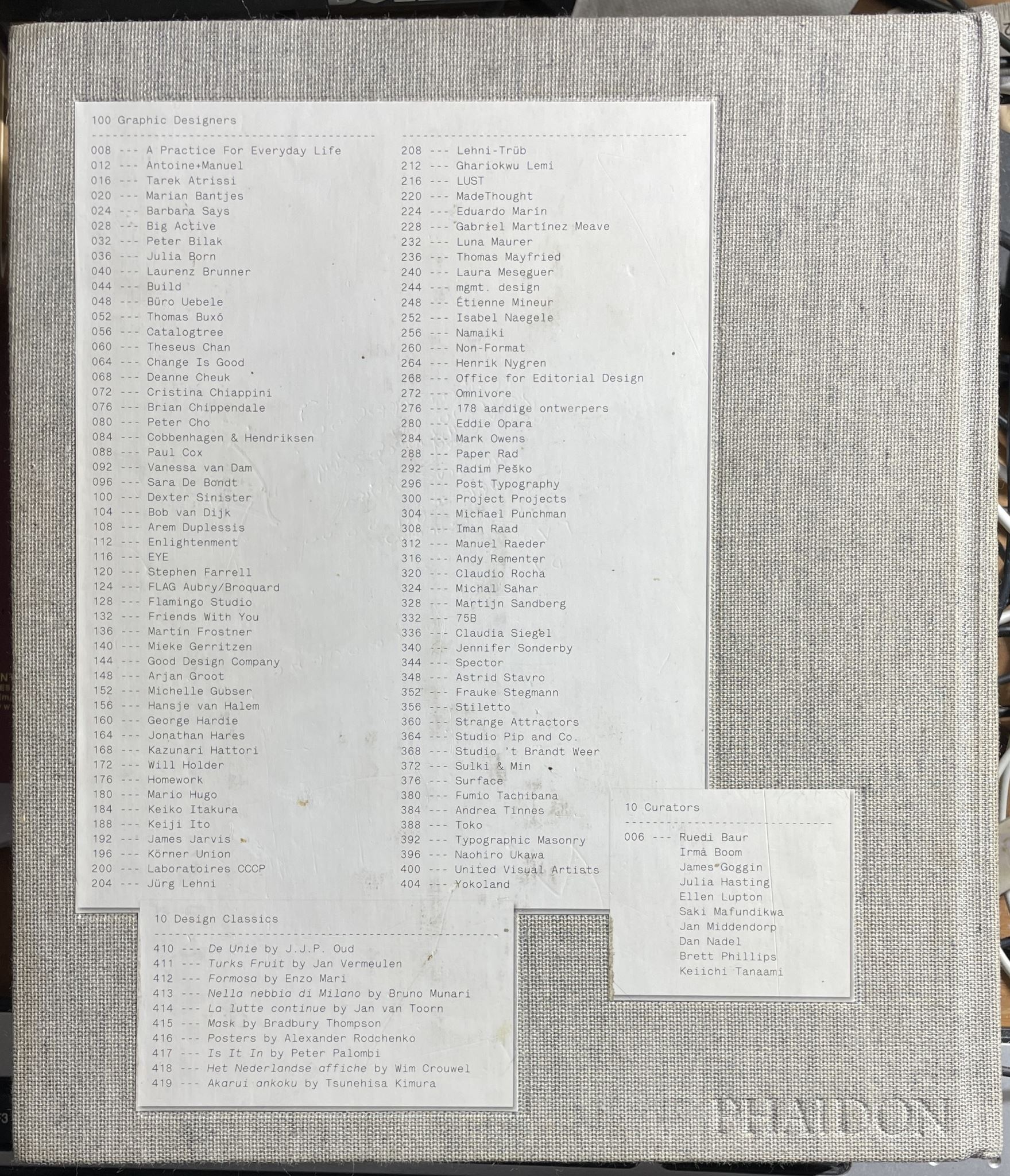 PHAIDON Area 2 100 Graphic Designers, 10 Curators, 10 Design Classics