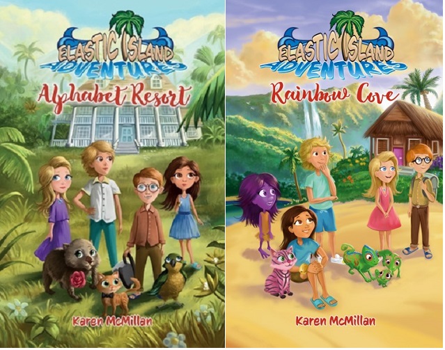 Elastic Island Rainbow Cove and Alphabet Resort by Karen McMillan Signed