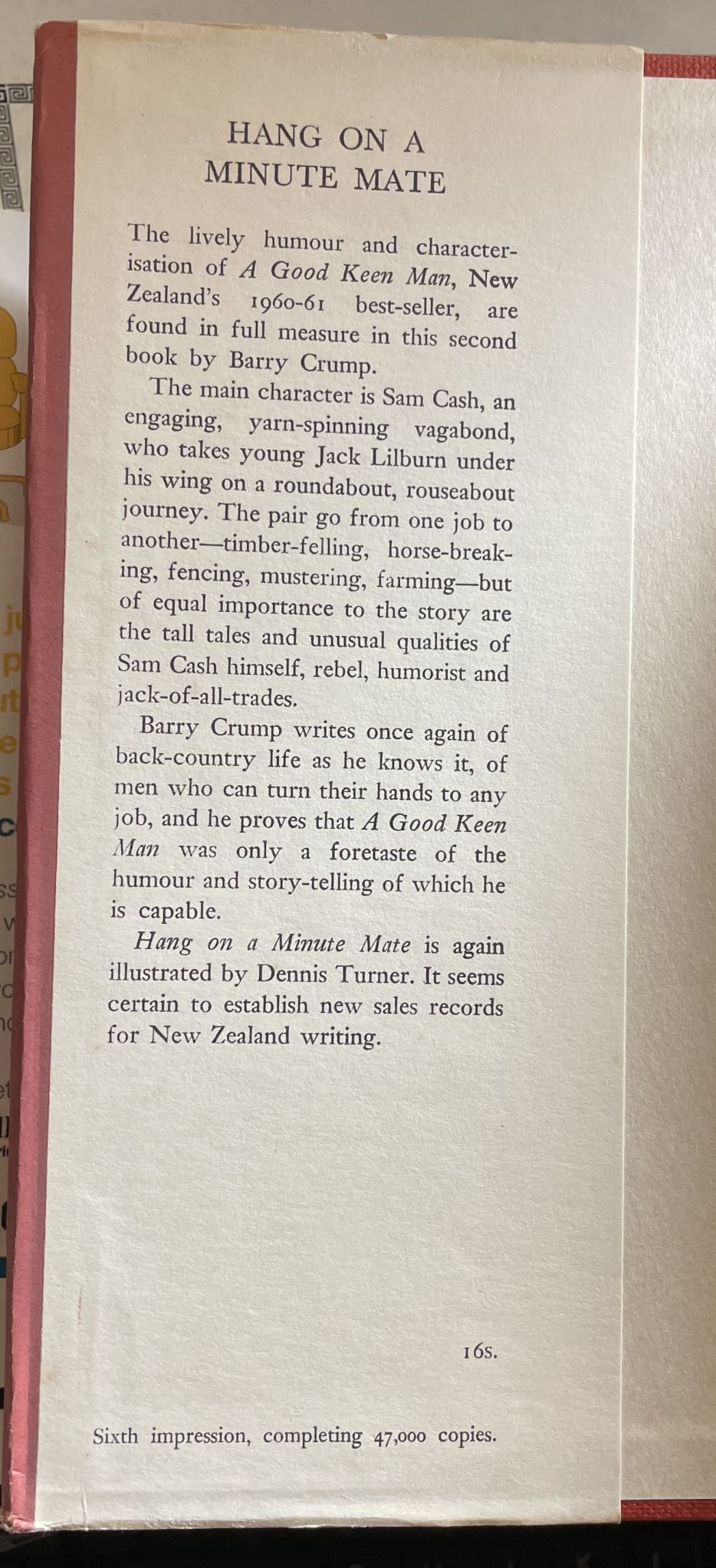 Hang on A Minute Mate by Barry Crump 1961 first Edition