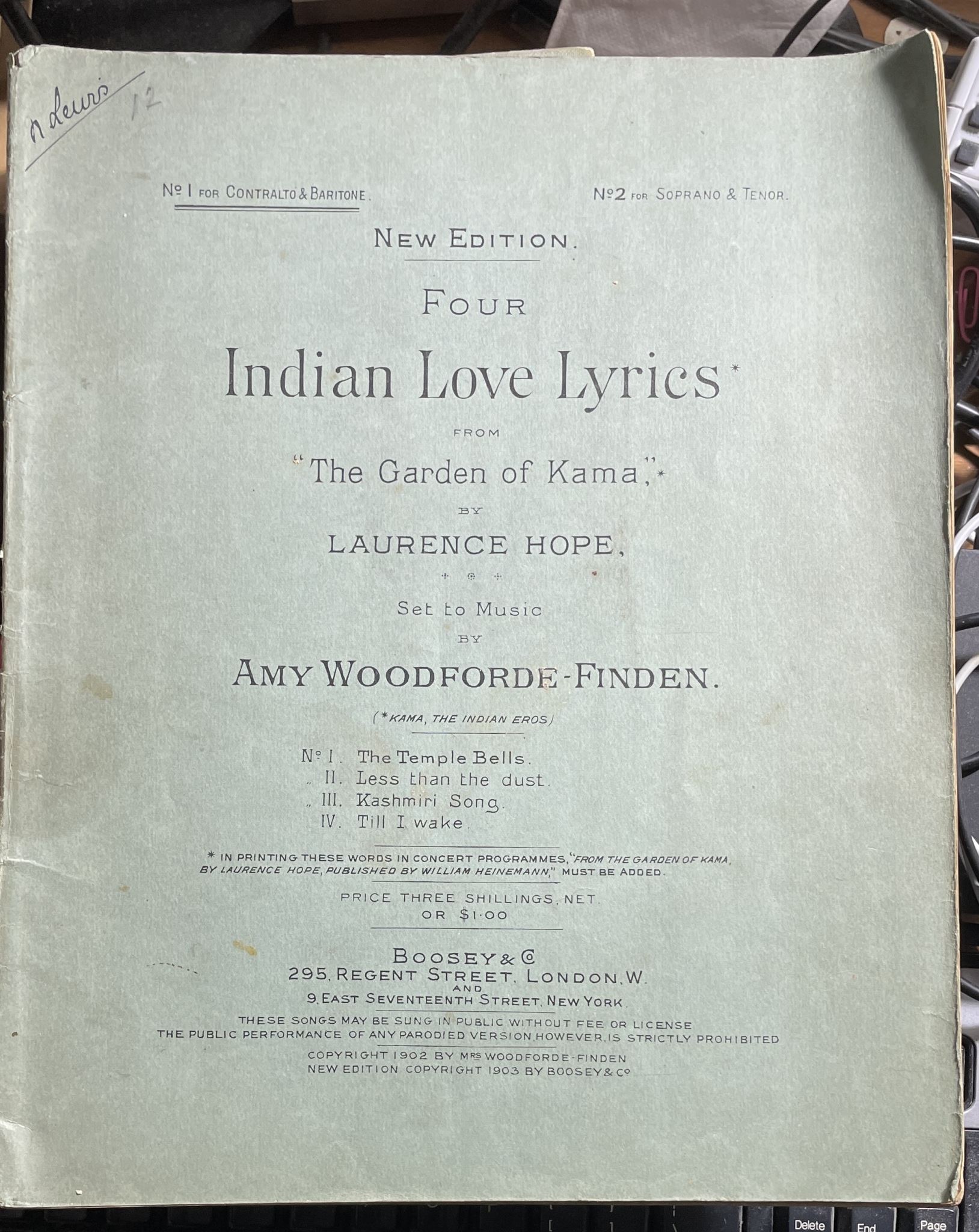 Four Indian Love Lyrics from The Garden of Kama by Laurence Hope