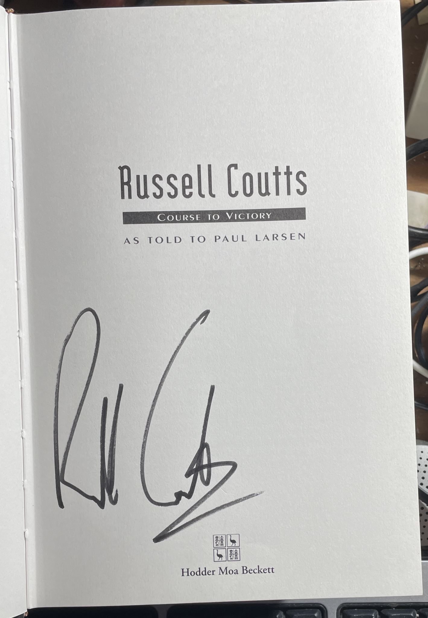 Russell Coutts Course to Victory by Paul Larsen Personally Autographed