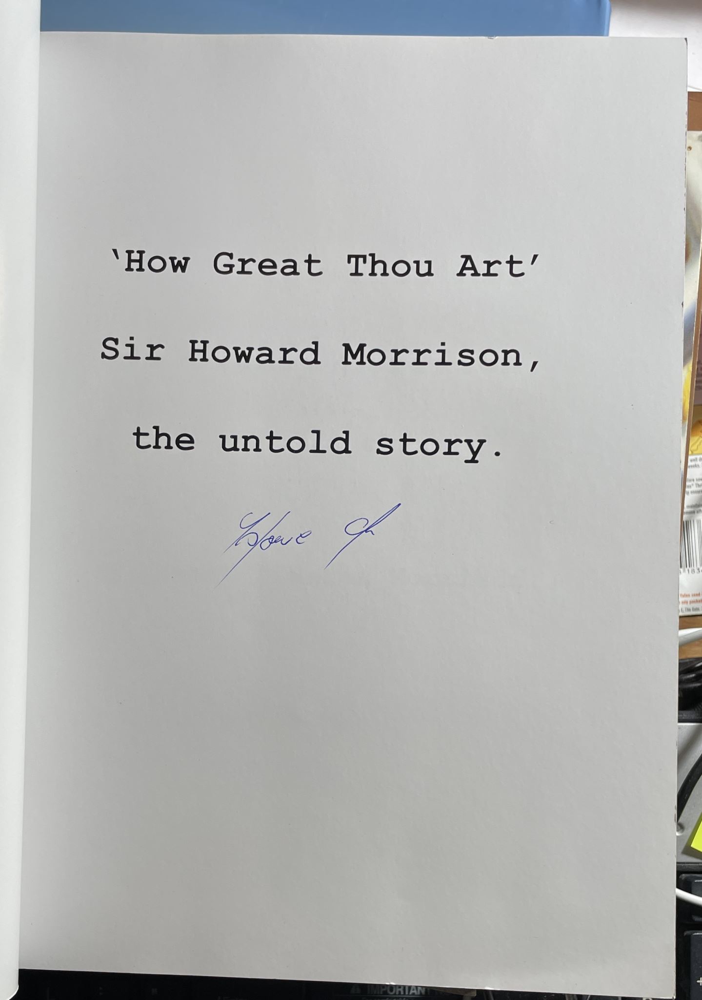 How Great Thou Art Sir Howard Morrison by Howdie Jnr