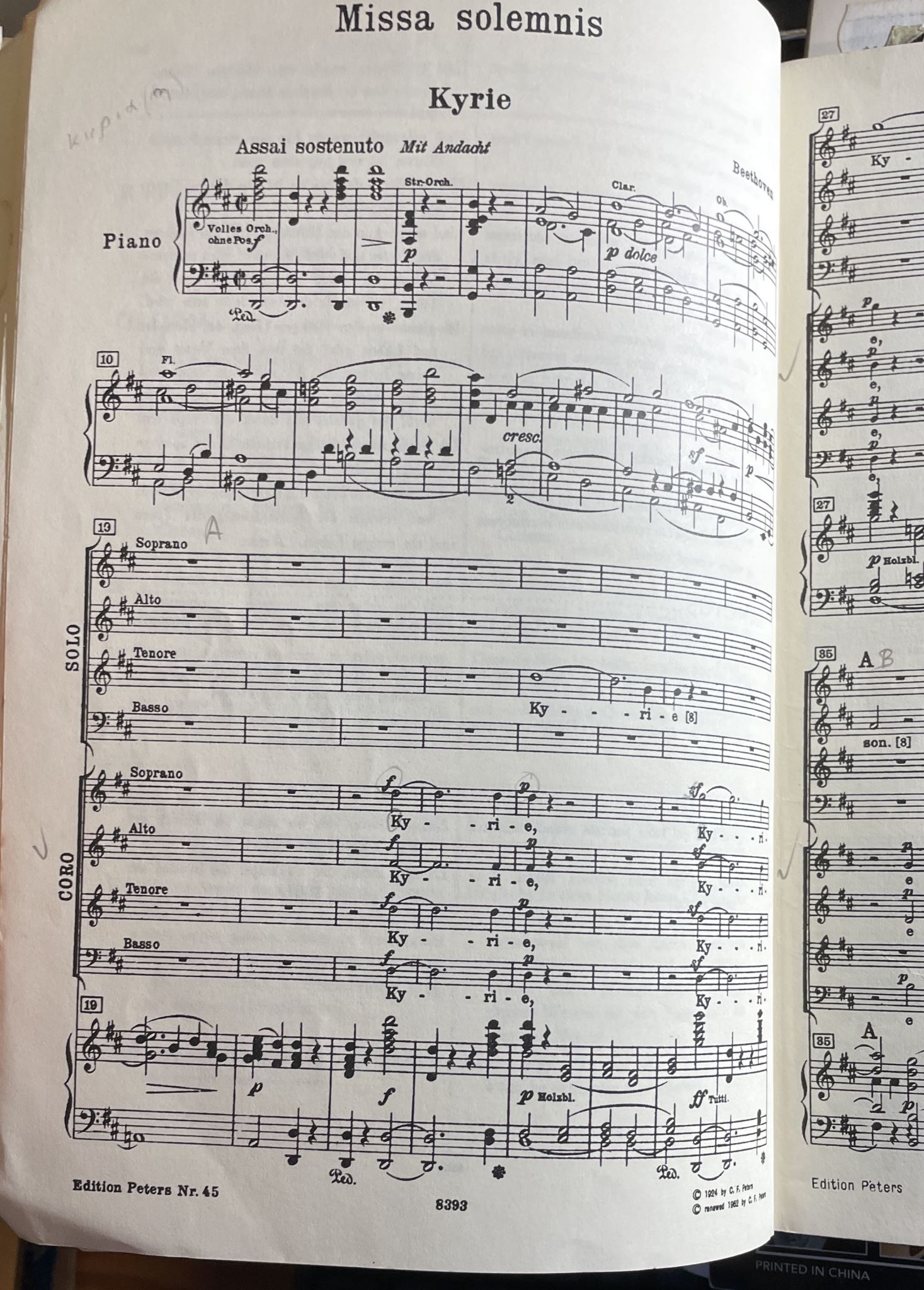 Beethoven Missa Solemnis Klavier Auszug