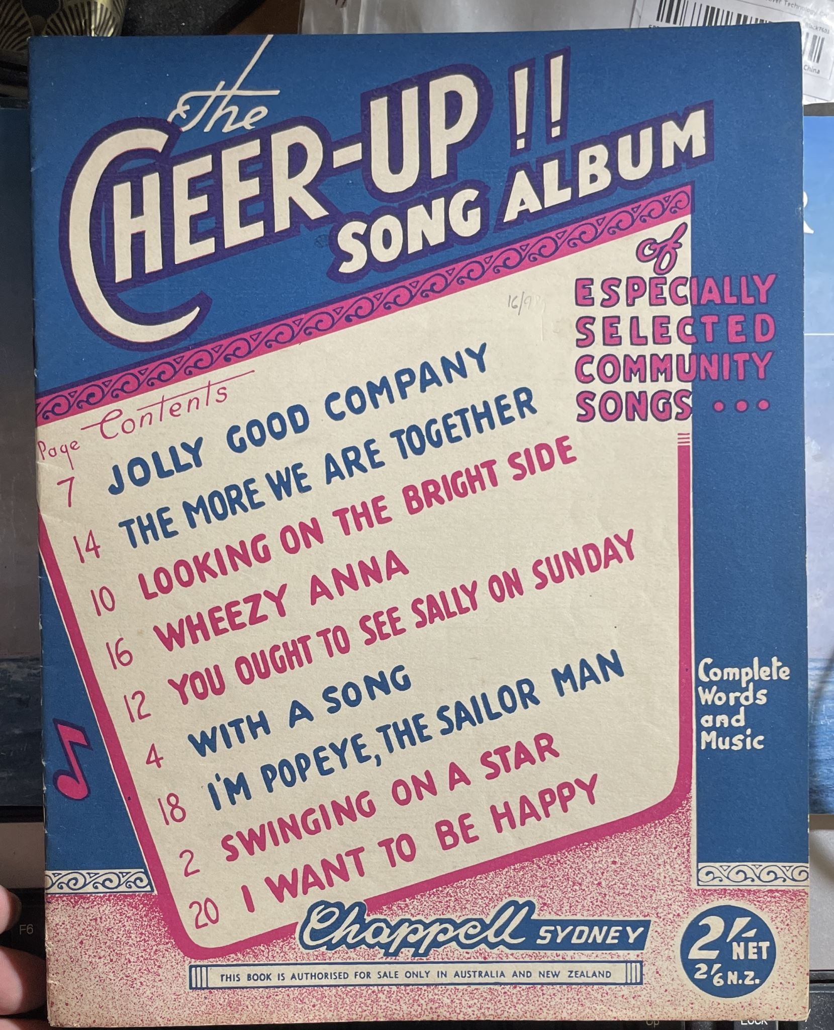 The Cheer-up Song Album pf Especially Selected Community Songs