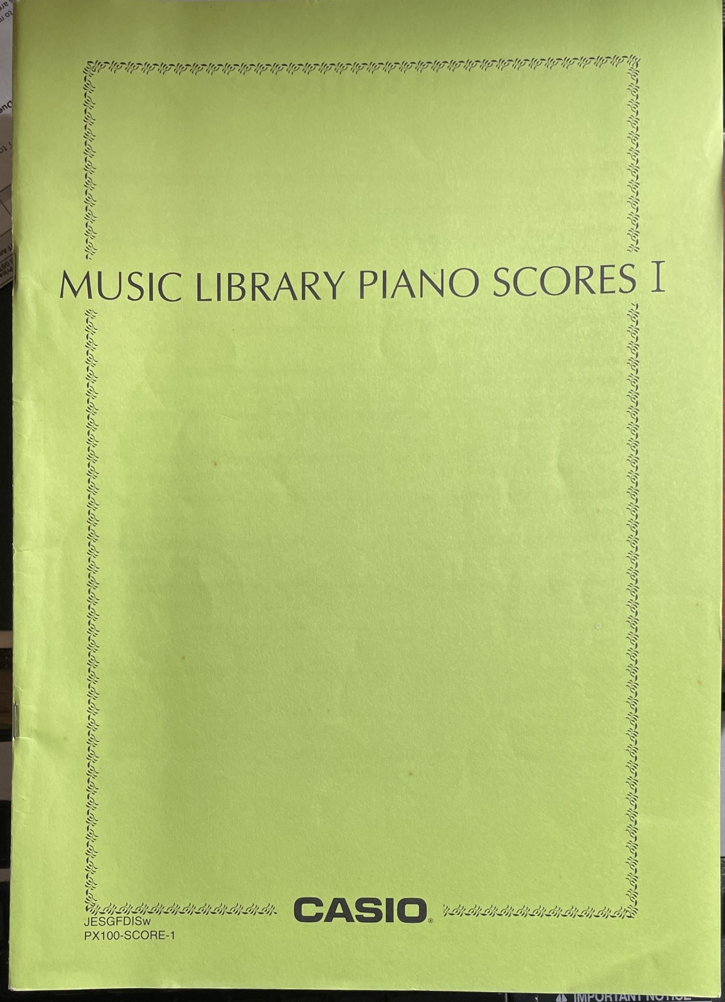 Casio Music Library Piano Scores I