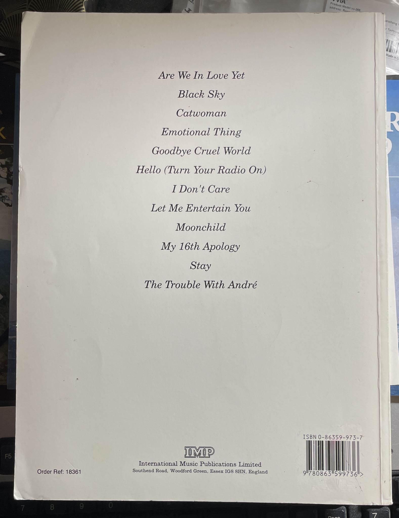 Shakespears Sister Piano Vocal Guitar Hormonally Yours