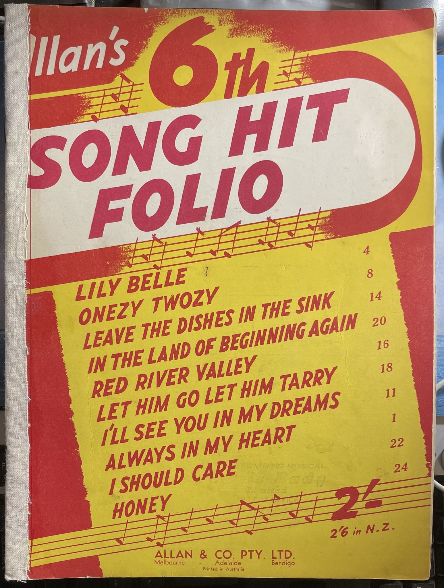Allan's 6th Song Hit Folio