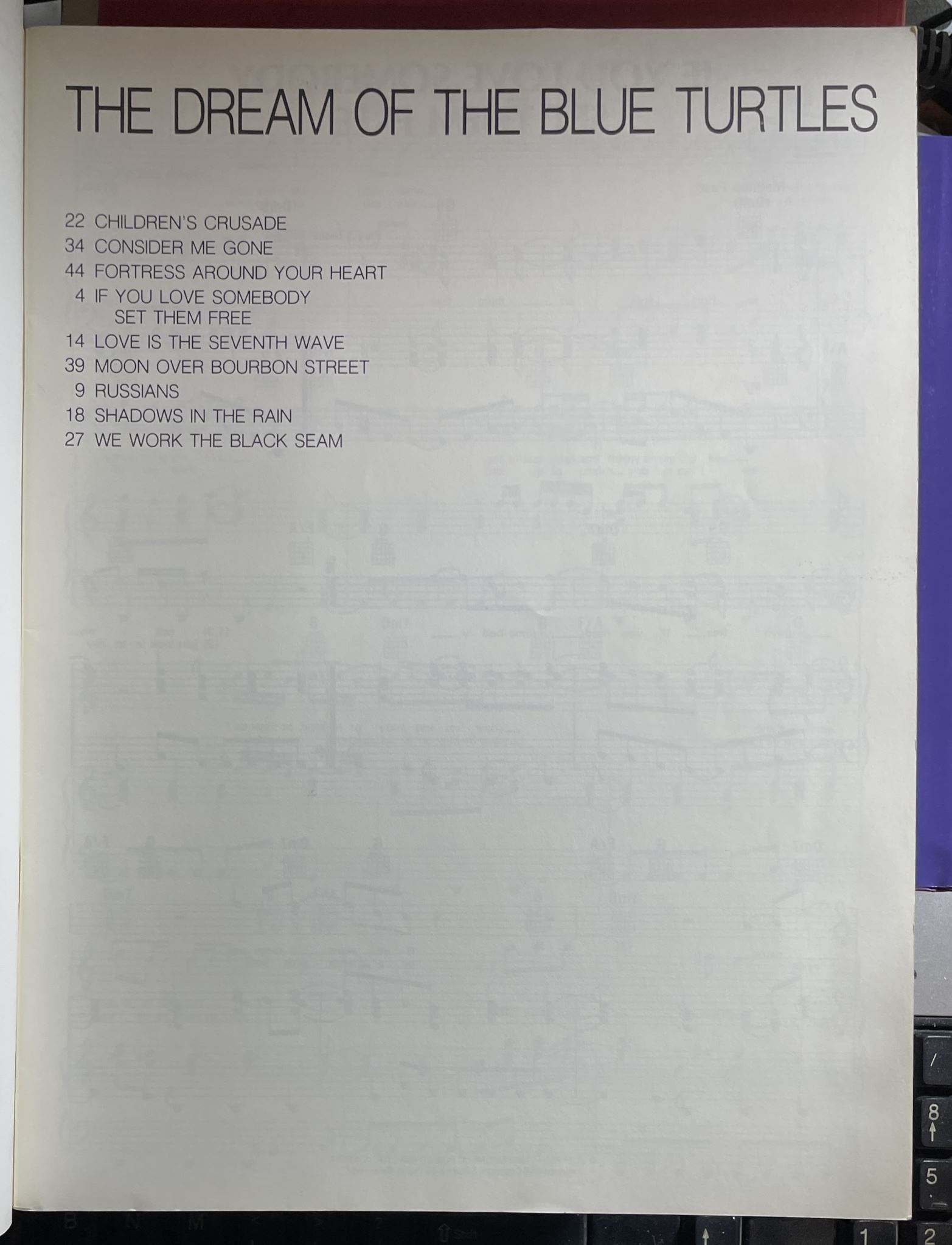 The Dream of the Blue Turtles Sting Piano Vocal Guitar