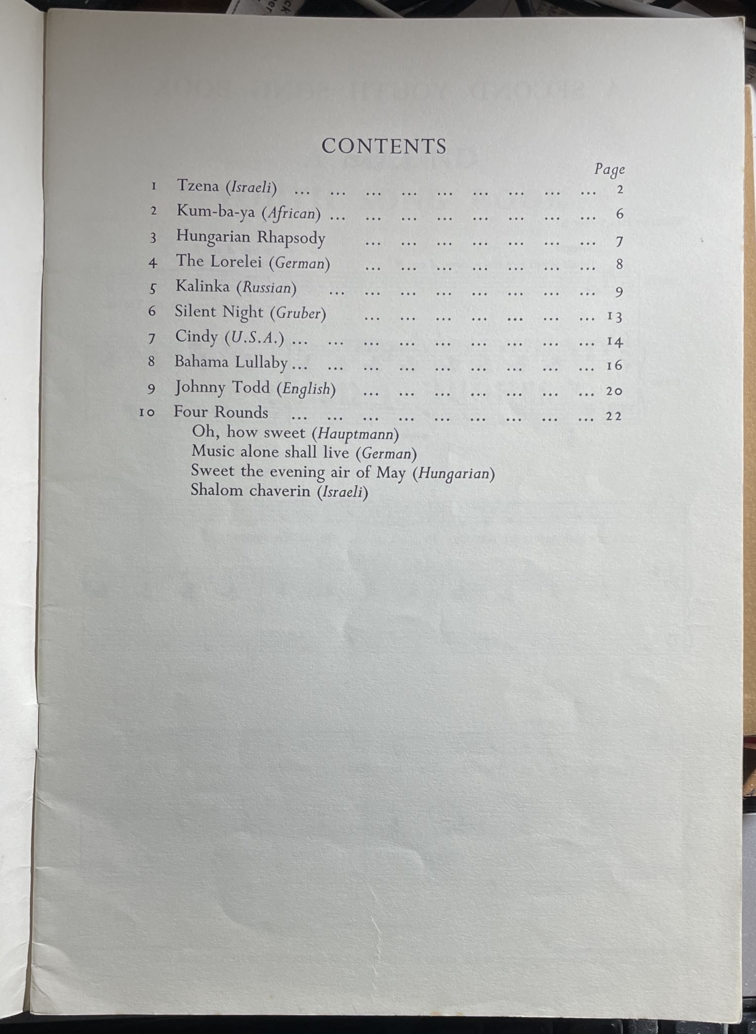 A Second Youth Song Book by Donald J Hughes