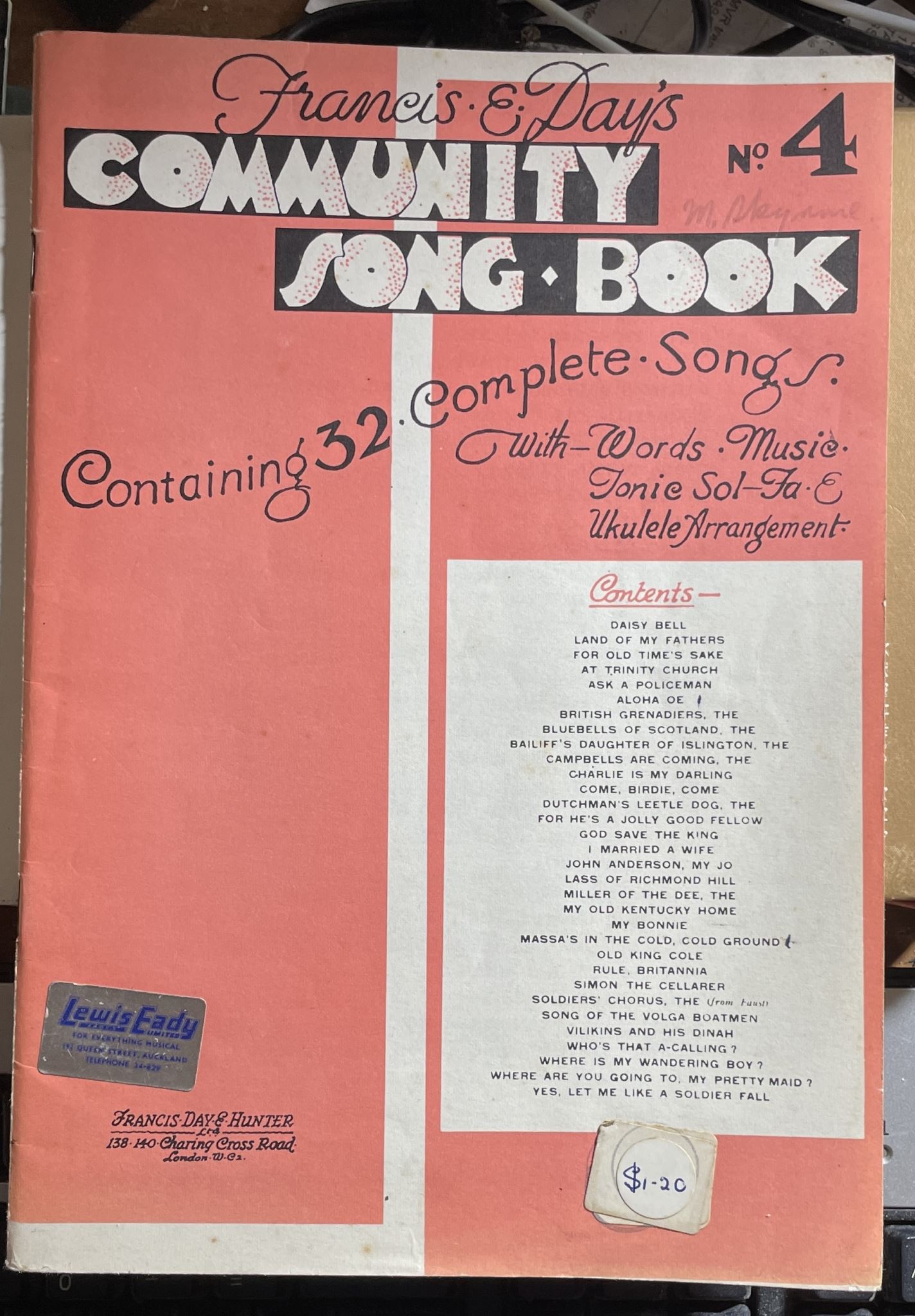 Francis Day's Community Song Book No 4