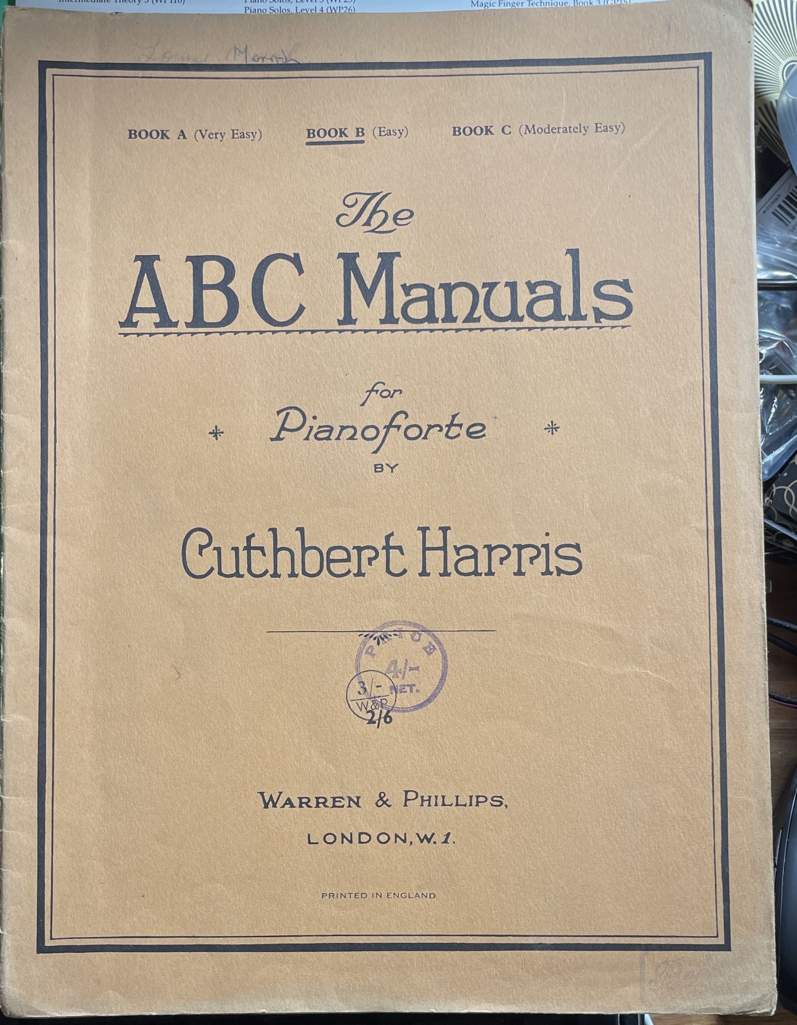 The ABC Manuals for Pianoforte Book B Easy by Cuthbert Harris