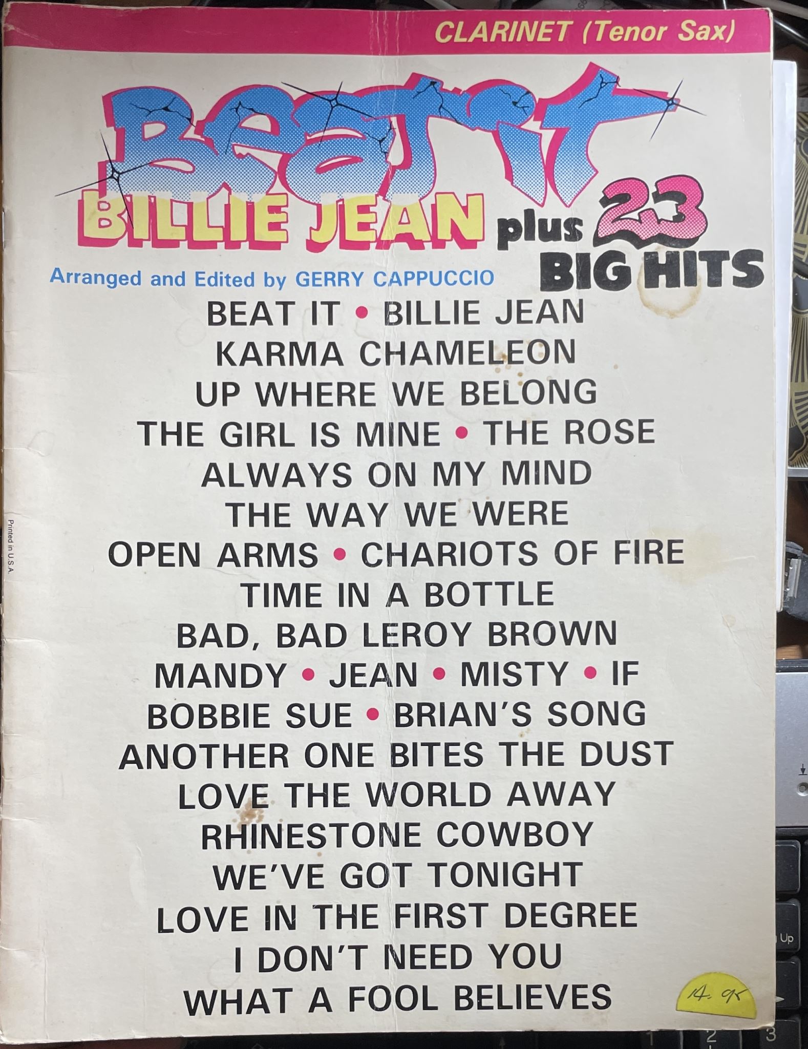 Beat It Billie Jean Plus 23 Big Hits Clarinet (Tenor Sax)