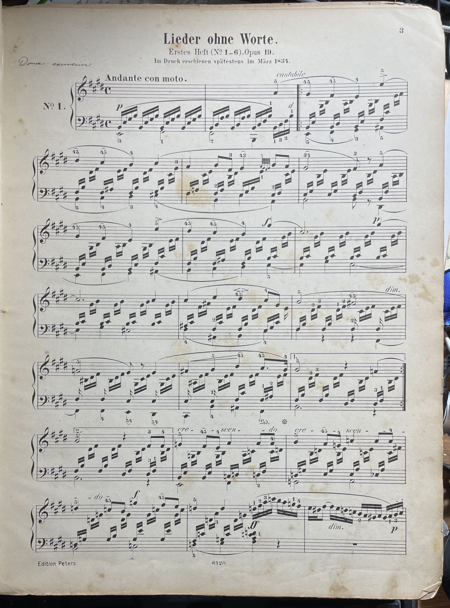 Felix Mendelssohn Bartholdy Lieder ohne Worte f r Pianoforte Solo