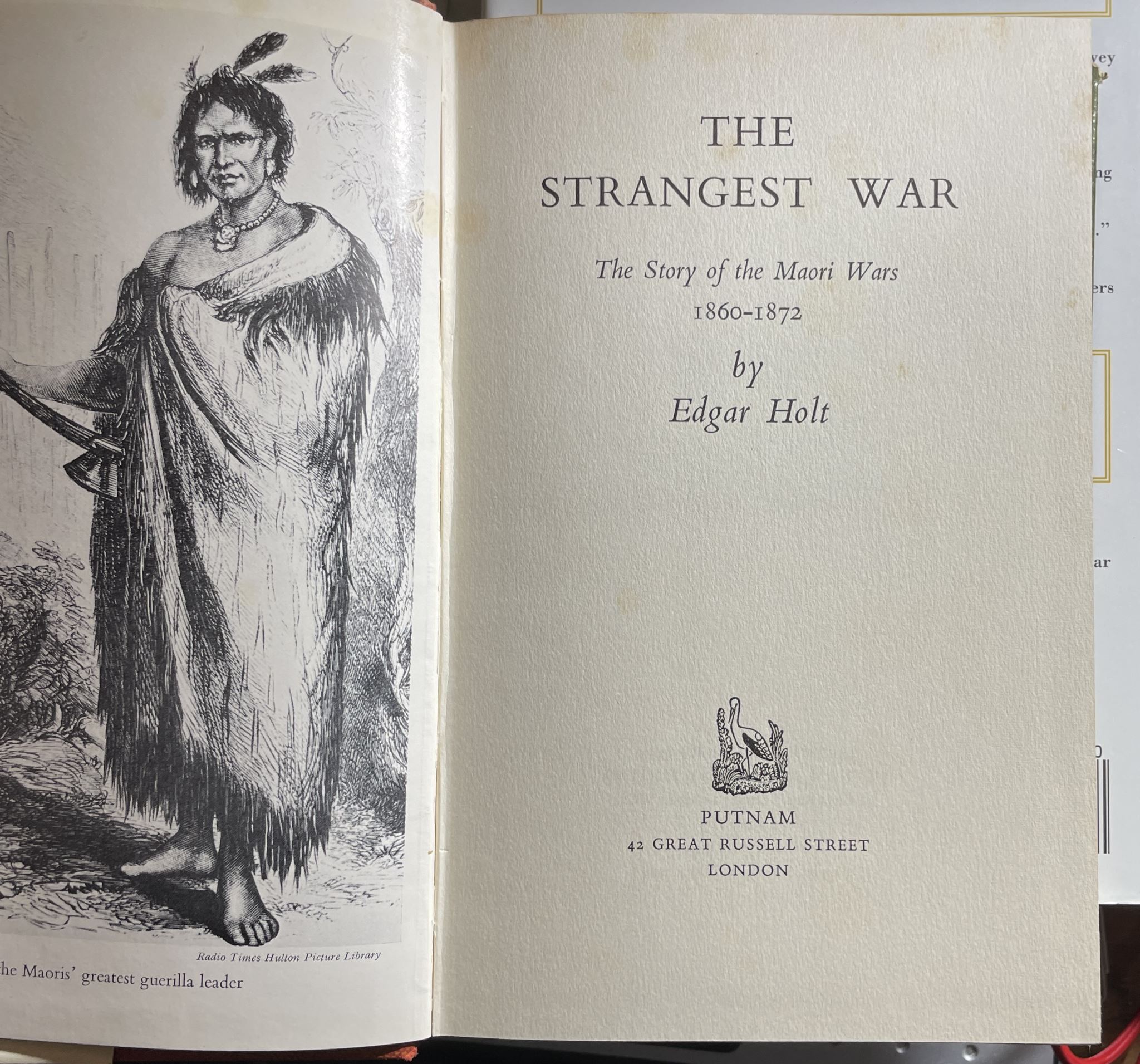 The Strangest War The Story of the Maori Wars, 1860-1872 by Edgar Holt