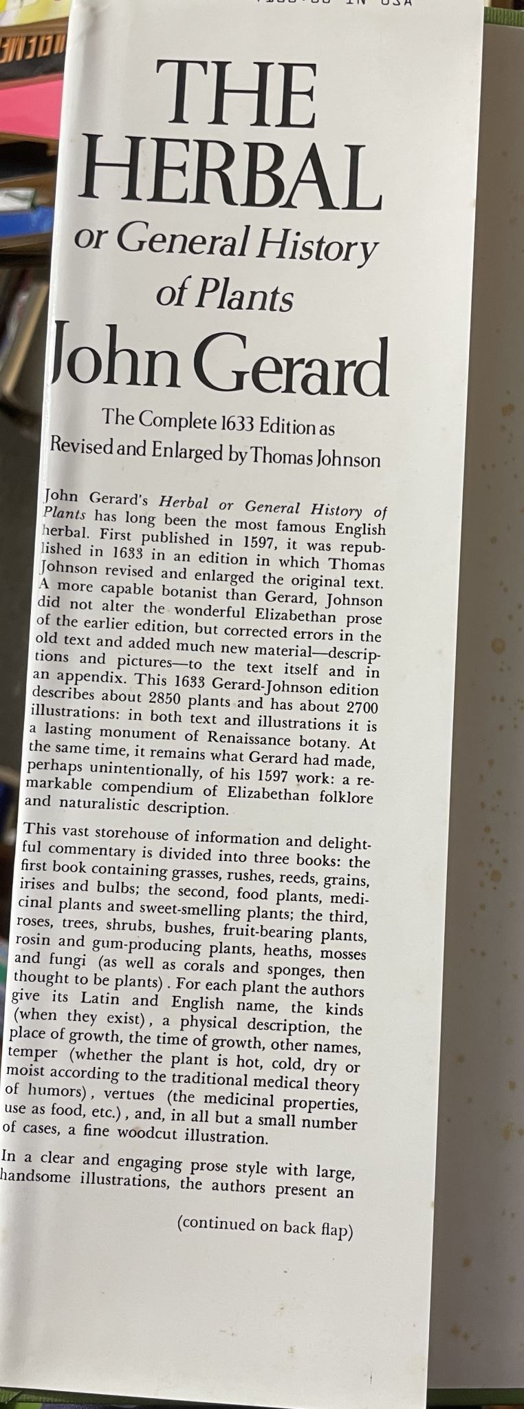 The Herbal or General History of Plants By John Gerard