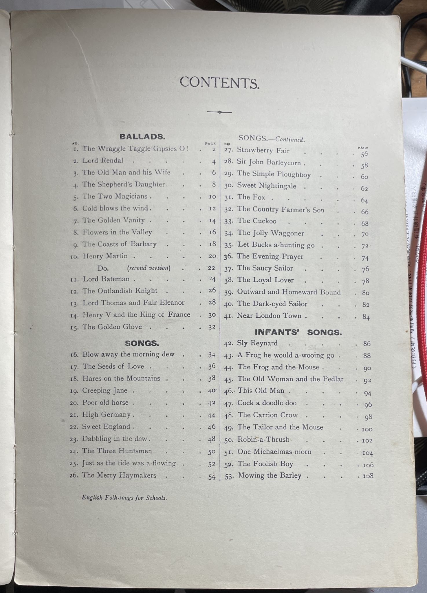 English Folk-Songs for Schools by S Baring Gould and Cecil J Sharp