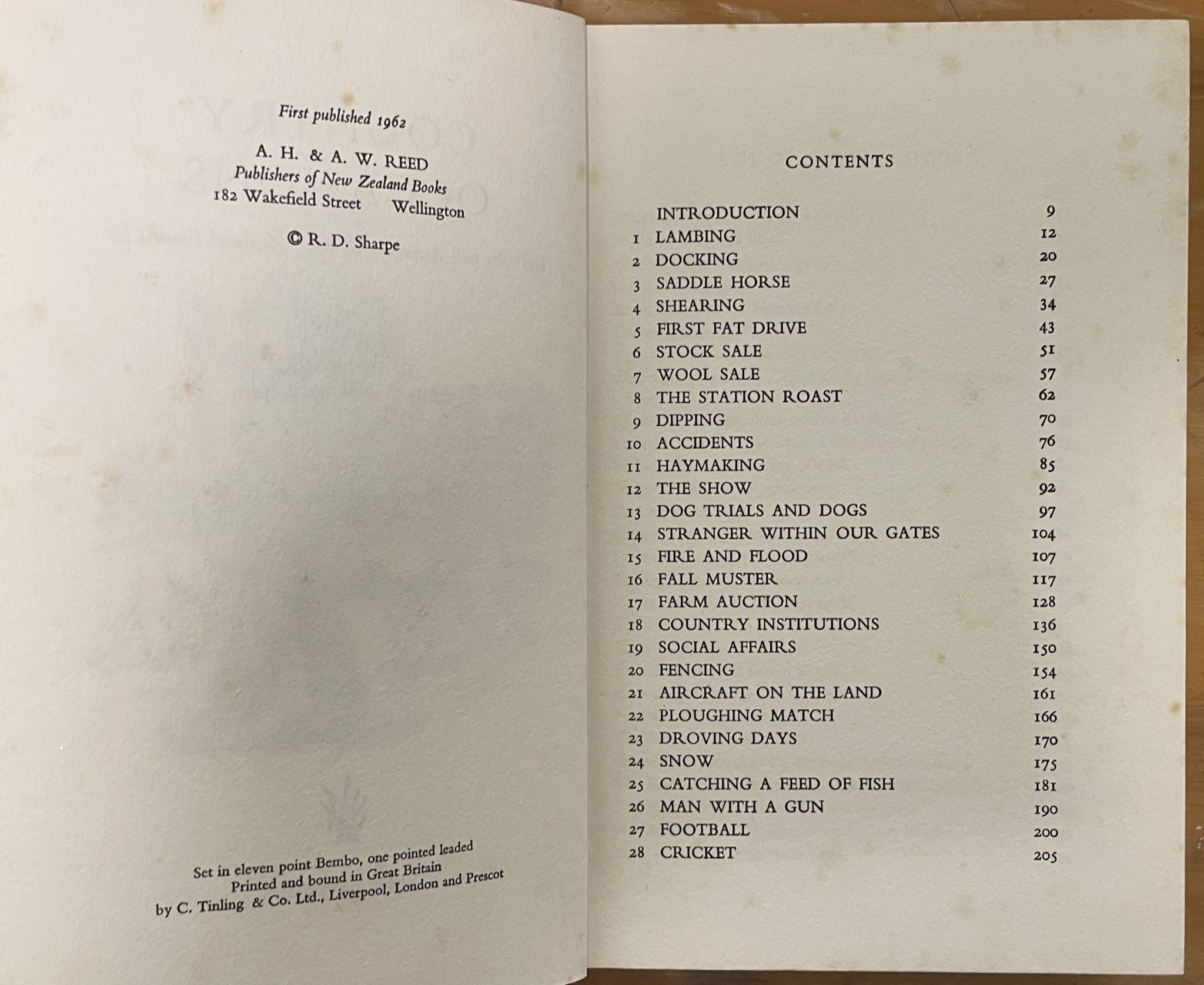 Country Occasions; Episodes and Activities in New Zealand Farm Life R D Sharpe