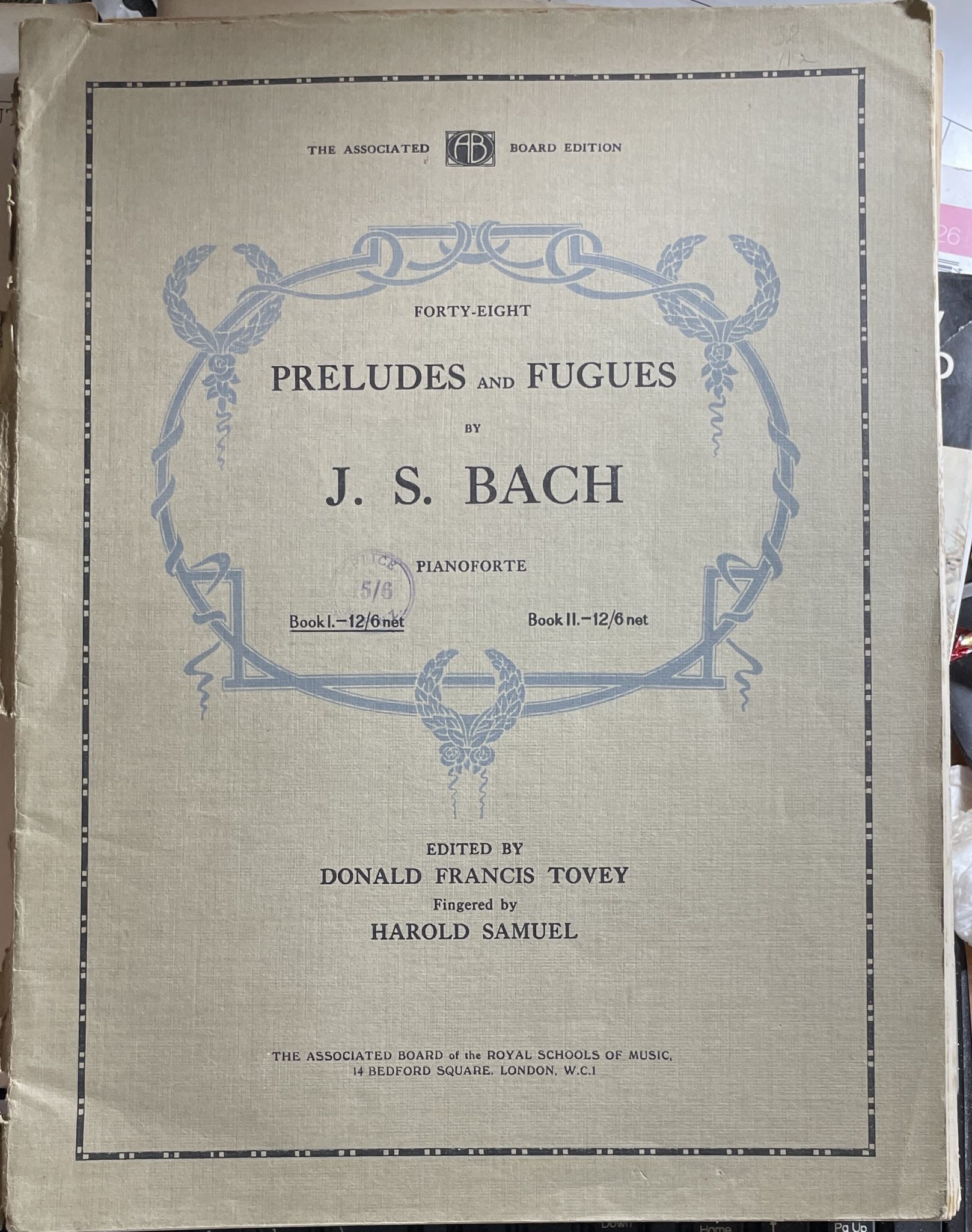 J S Bach Forty-Eight Preludes and Fugues Pianoforte Book I
