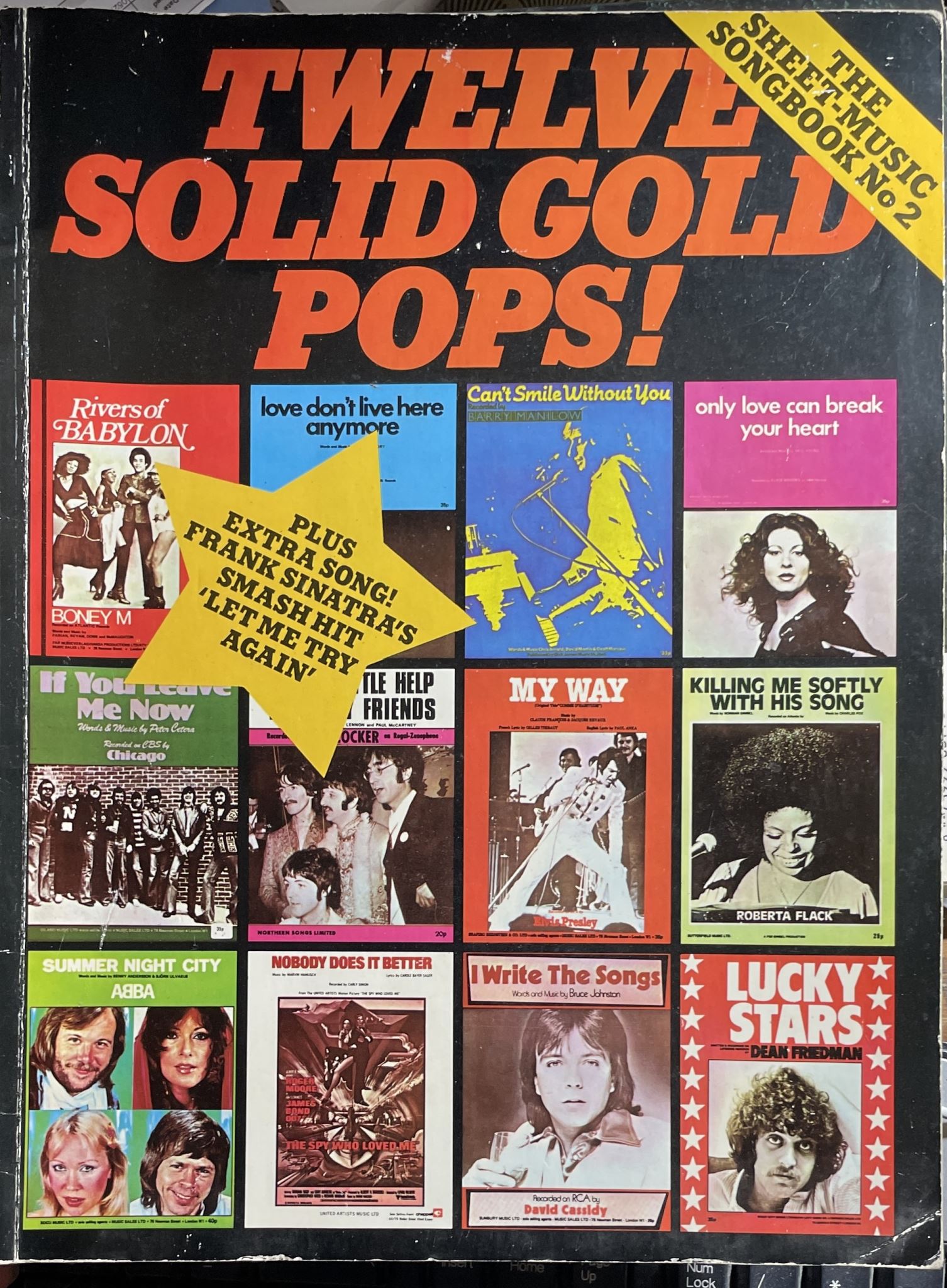 Twelve Solid Gold Pops!, The Sheet Music Songbook No2 Wise Publications 1978