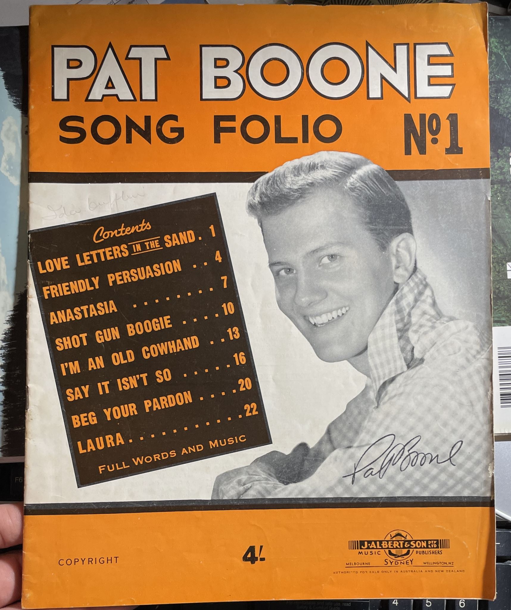 Pat Boone Song Folio No 1