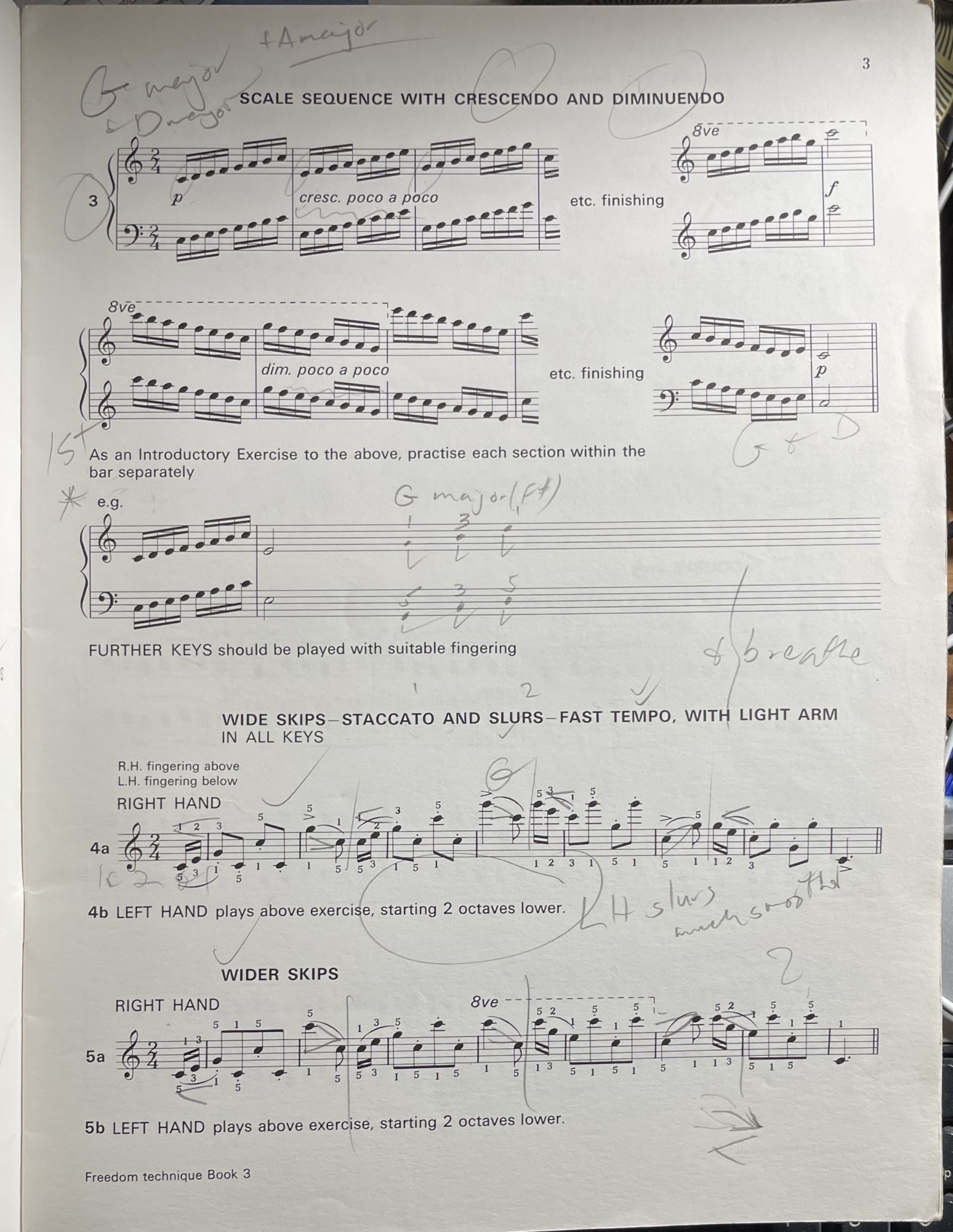 Joan Last Freedom Technique Exercises and Studies Book 3 Grade V (USA 3) Upwards