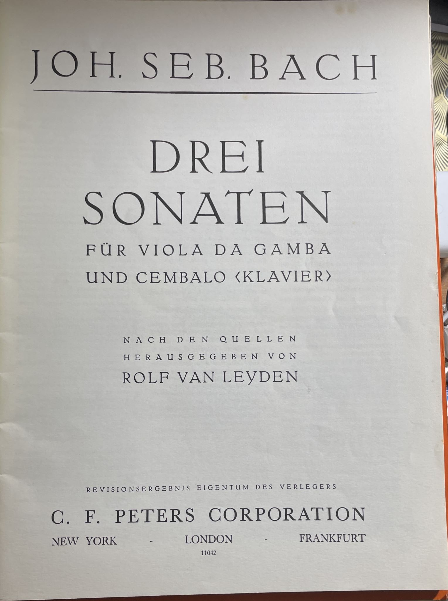 Bach 3 Sonatas Viola Cembalo Nr 4286a