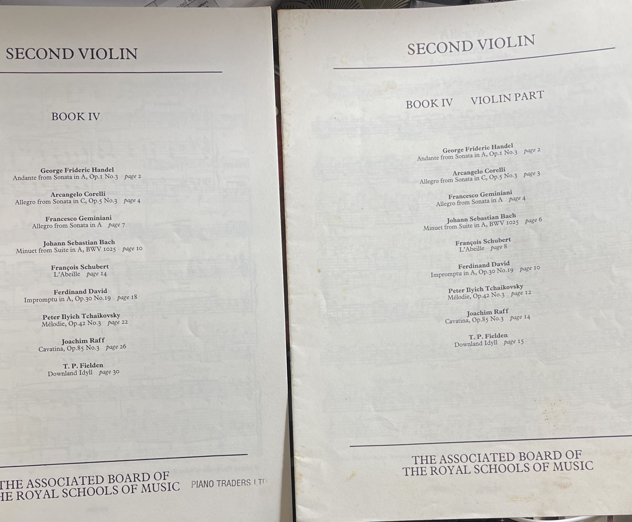 Second Violin Book IV Grade 6 & 7 Selected Pieces from 60 Years of Violin ABRSM