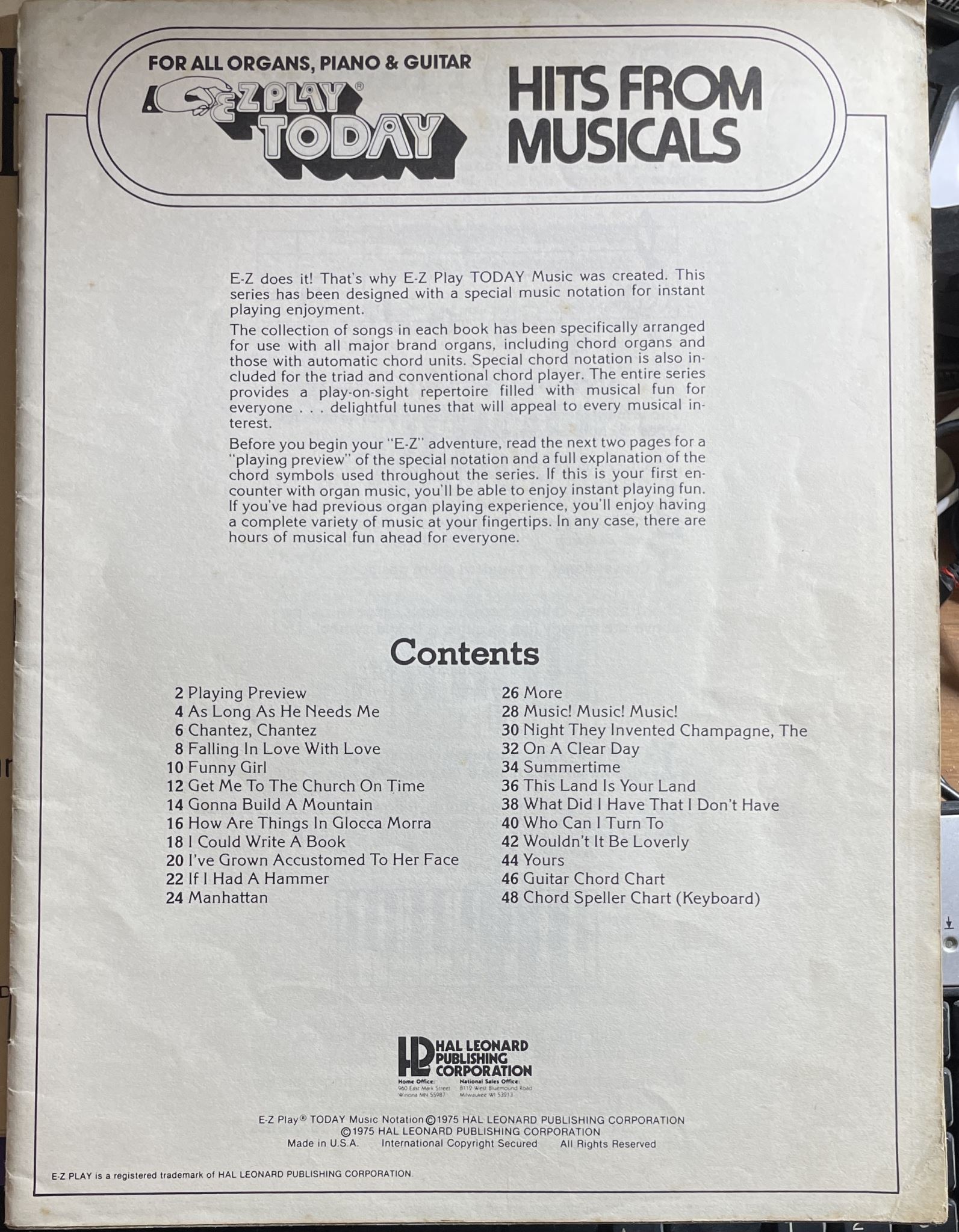 EZPlay Today 7 Hits from Musicals