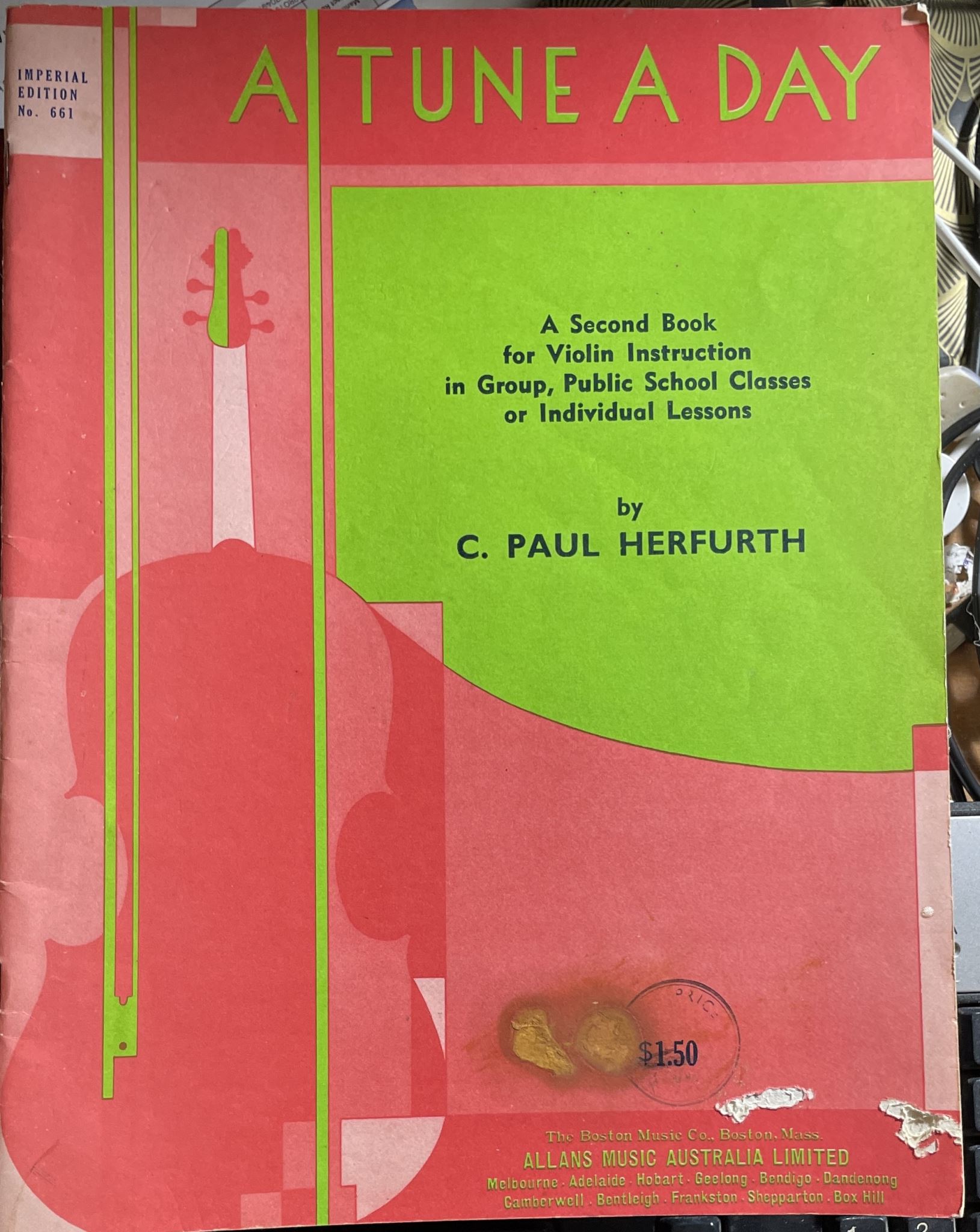 A Tune A Day for Violin Book 2 by C Paul Herfurth
