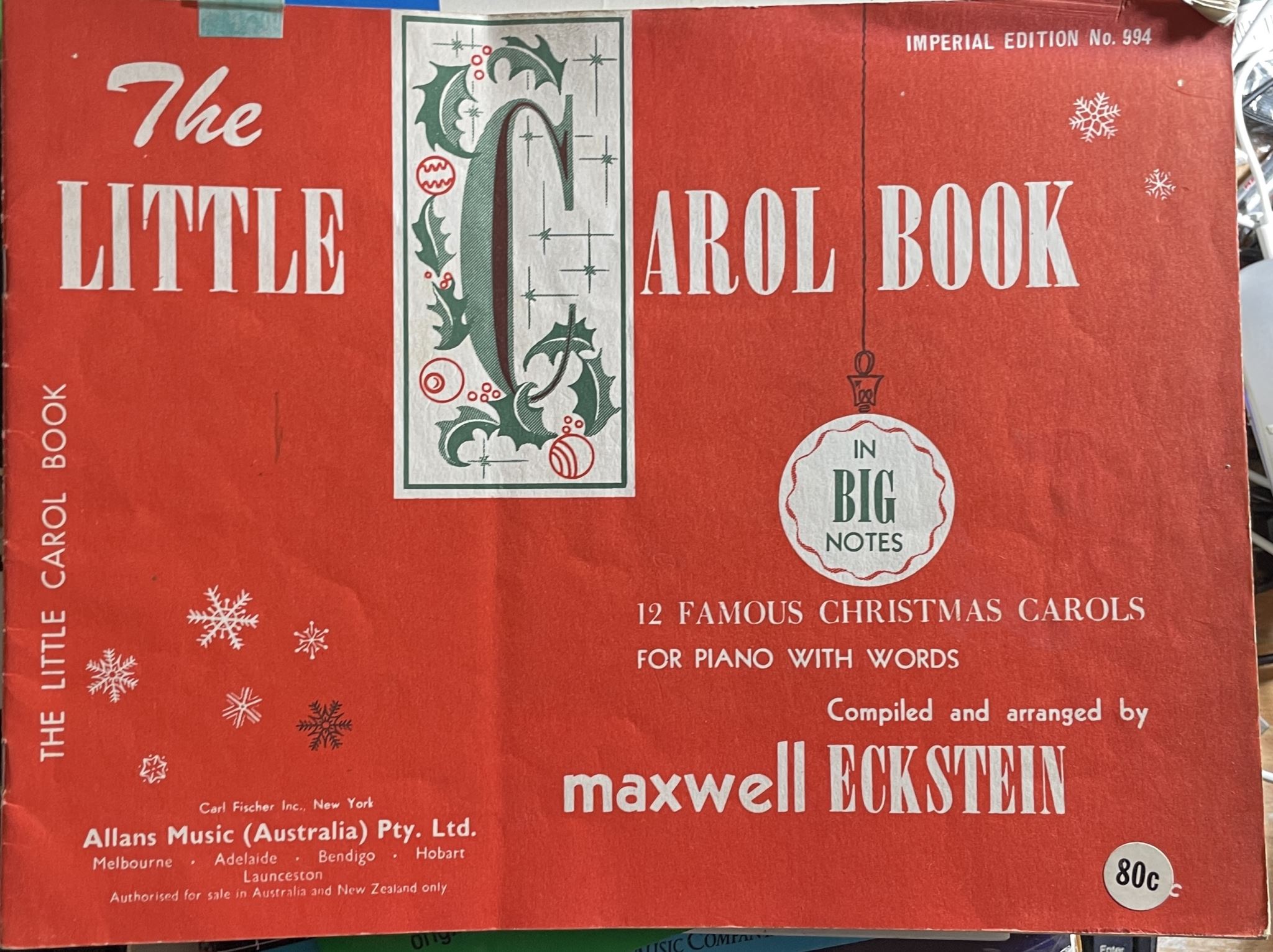 The Little Carol Book 12 Famous Christmas Carols for Piano with Words