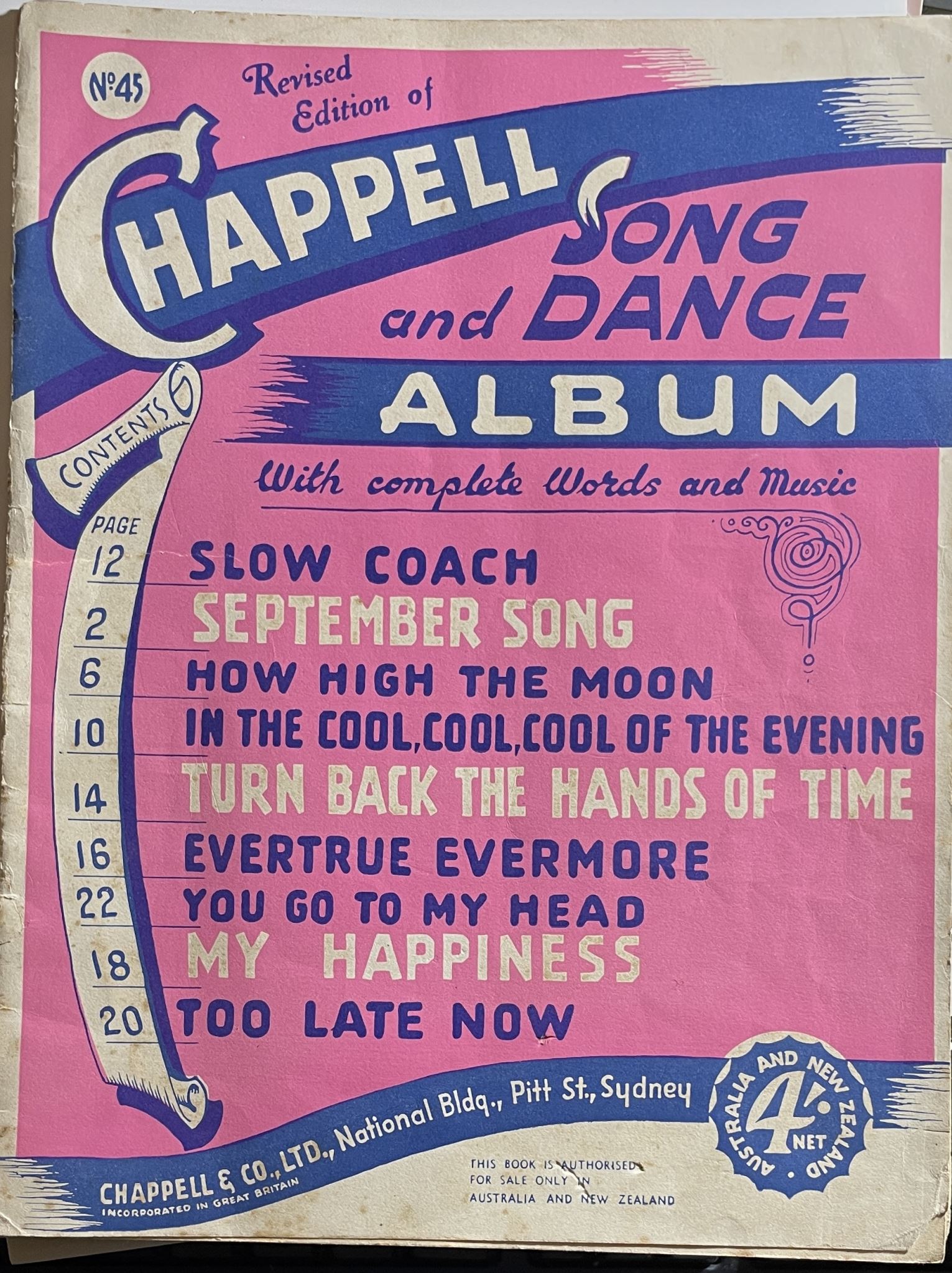 Chappell Song and Dance Album with Complete Words and Music