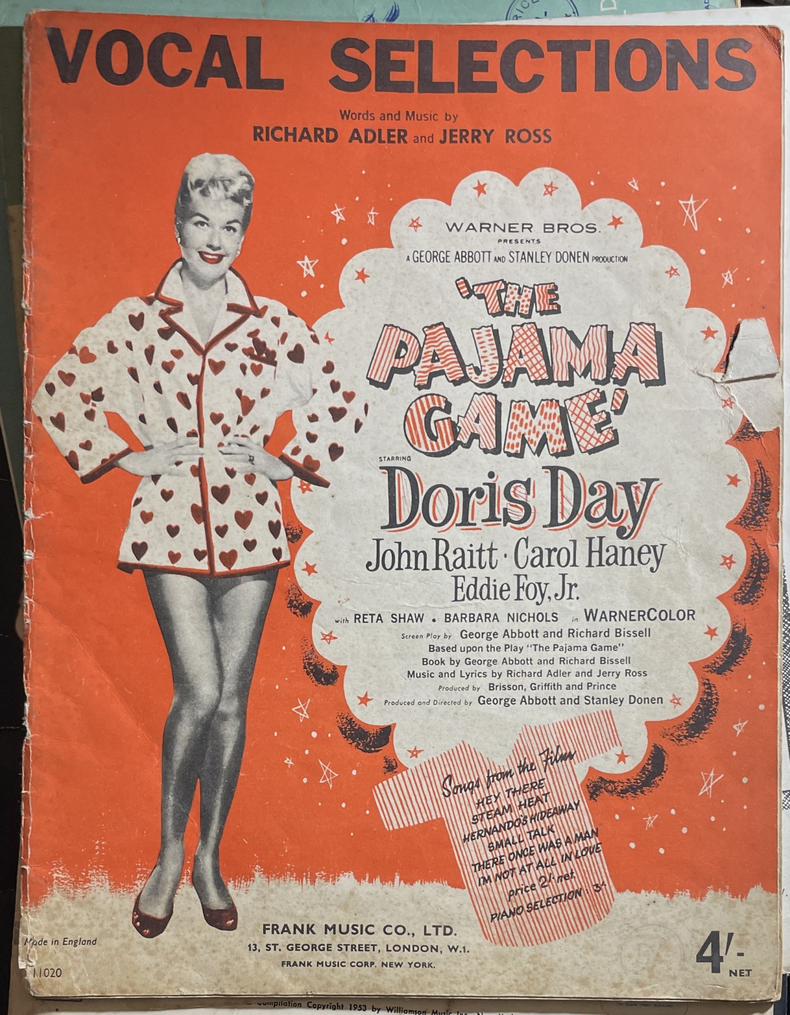 Vocal Selections Words and Music The Pajama Game by Richard Adler and Jerry Ross