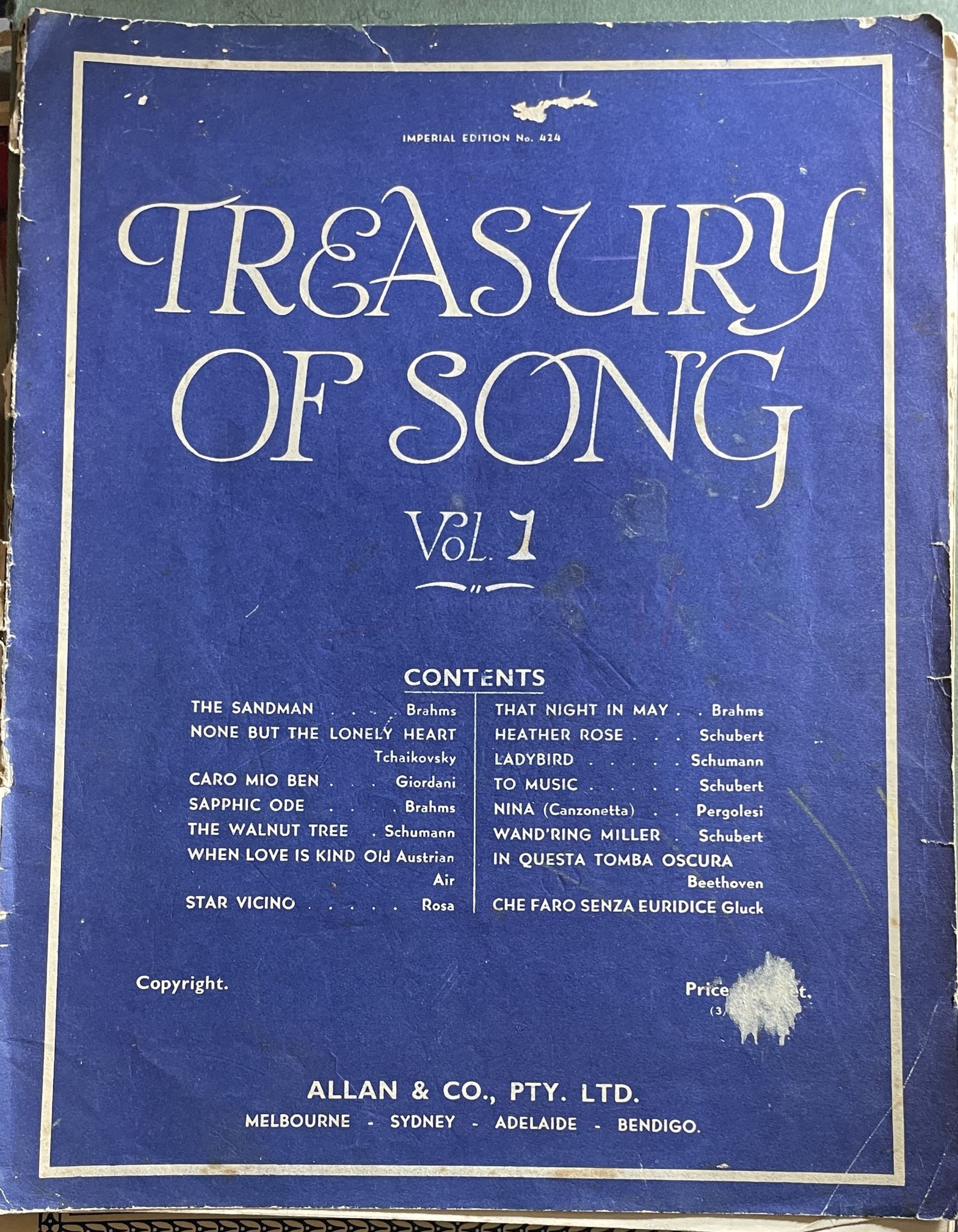 Treasury of Song Vol 1 Imperial Edition No 424