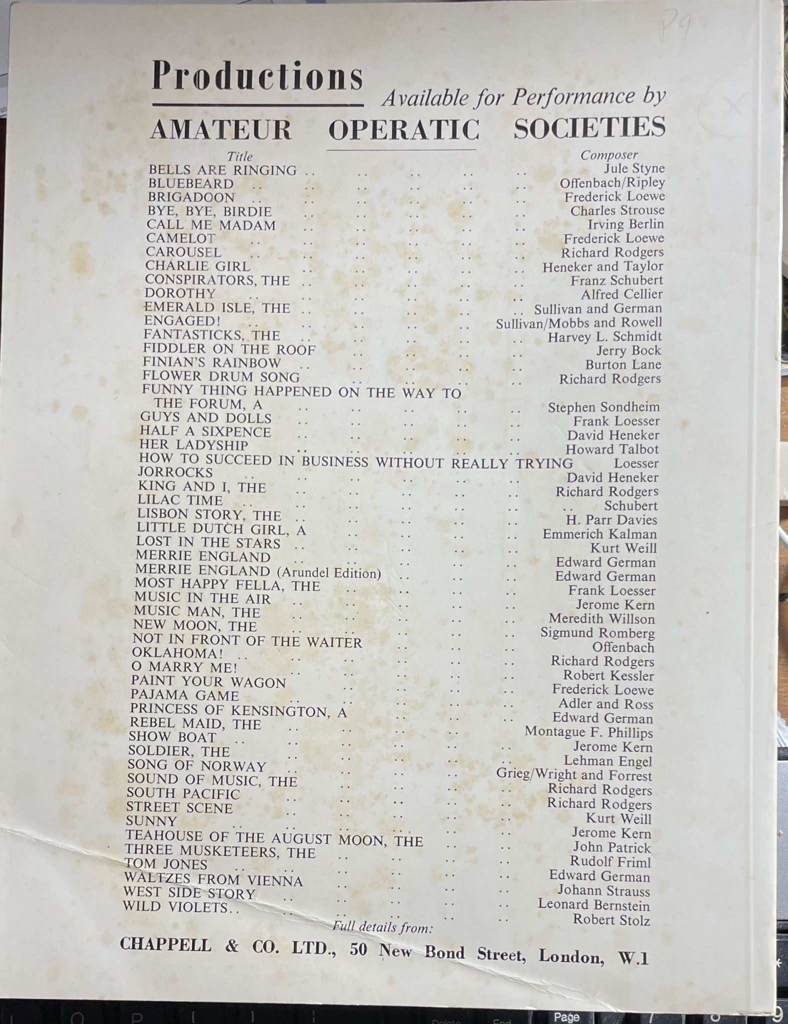 The Dancing Years A Musical Play by Ivor Novello