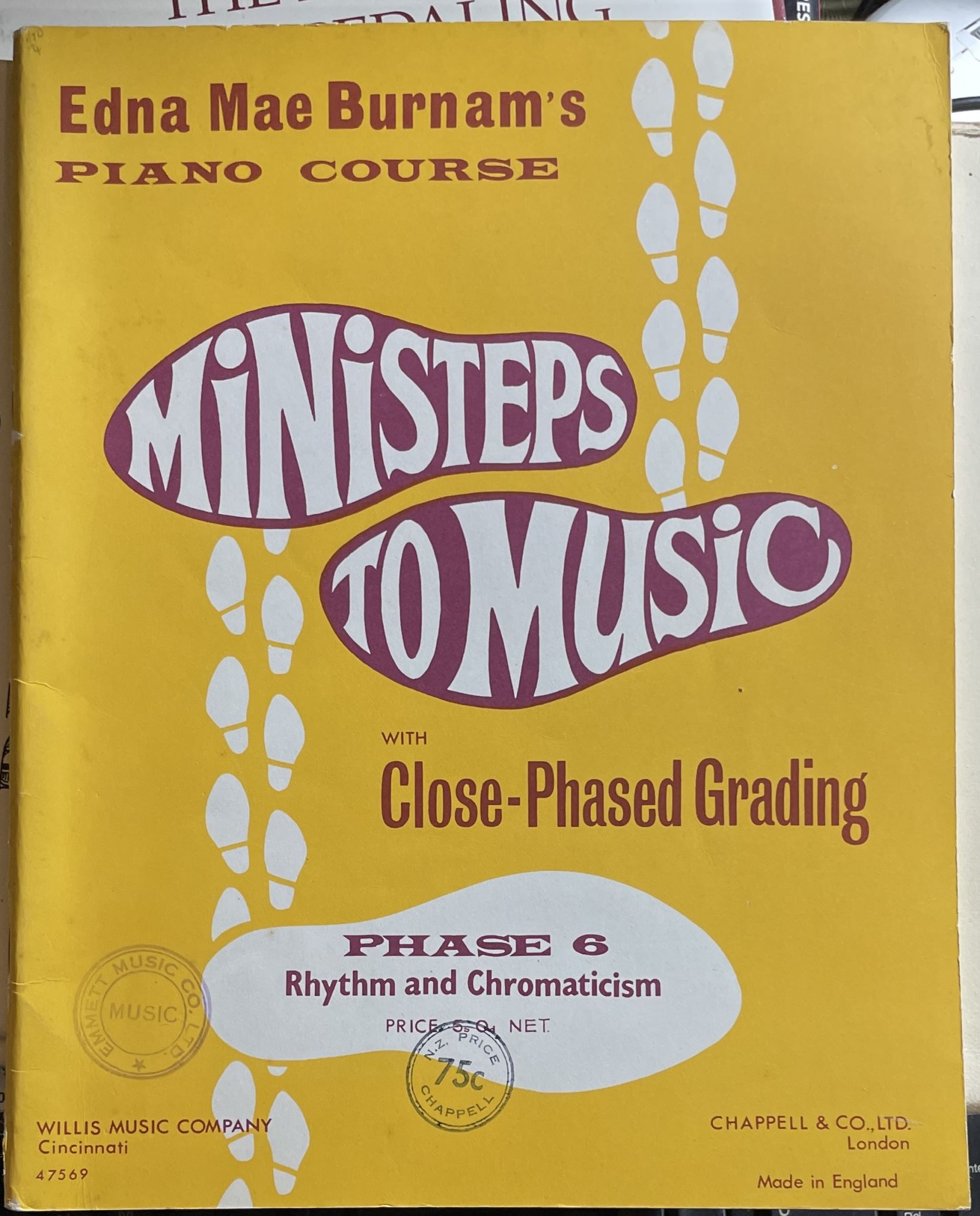 Edna Mae Burnam's Piano Course Ministeps to Music with Close-Phased grading 6