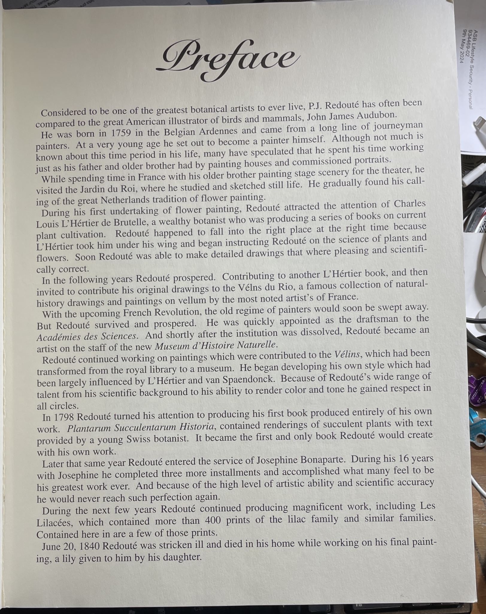 Redout Lilies Print Book 50 Selections Prints