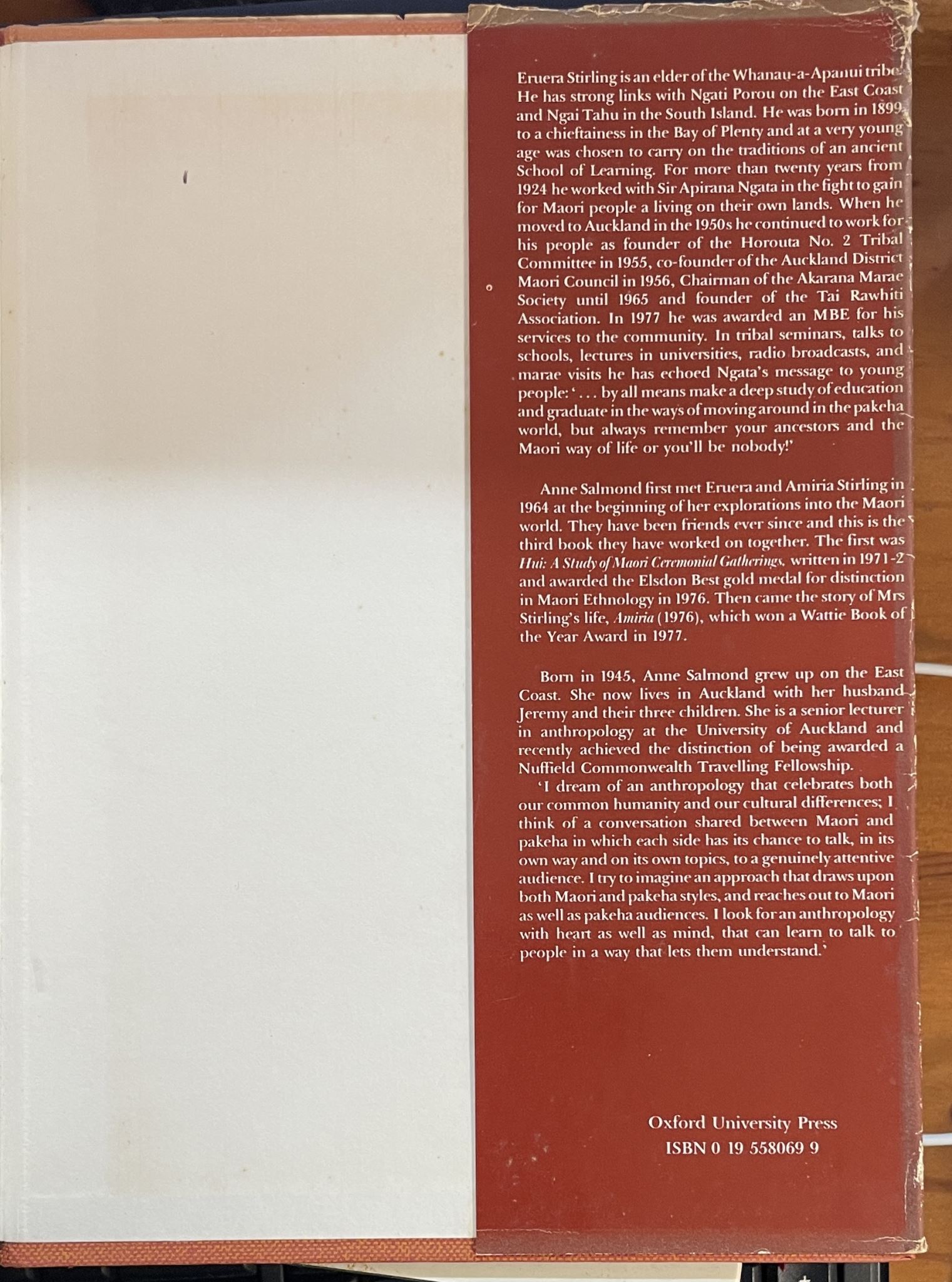 Eruera Teachings of a Maori Elder Hardback