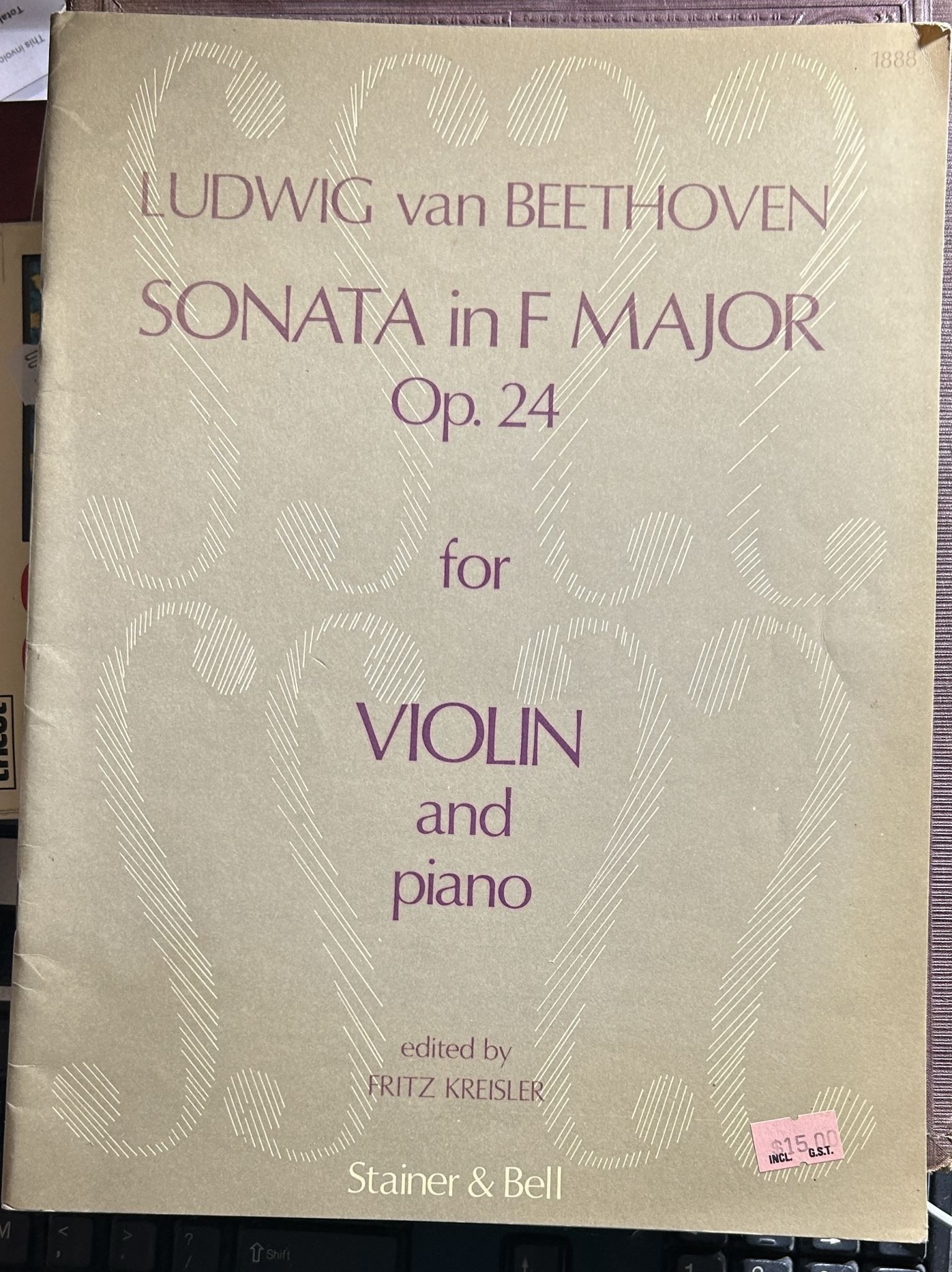 Ludwig van Beethoven Sonata in F Major Op 24 For Violin and Piano
