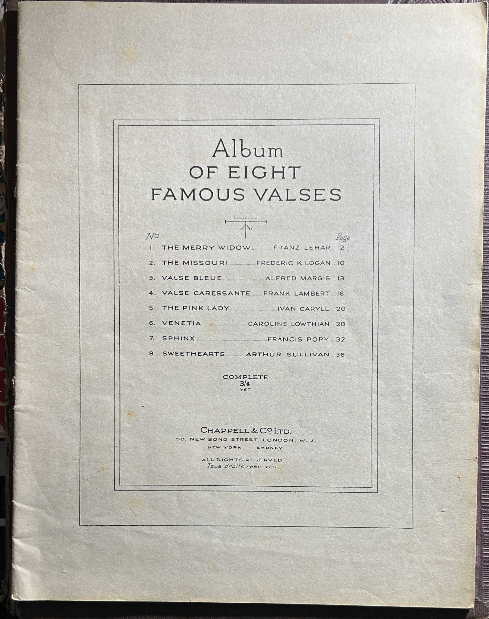 Album of Eight Famous Valses