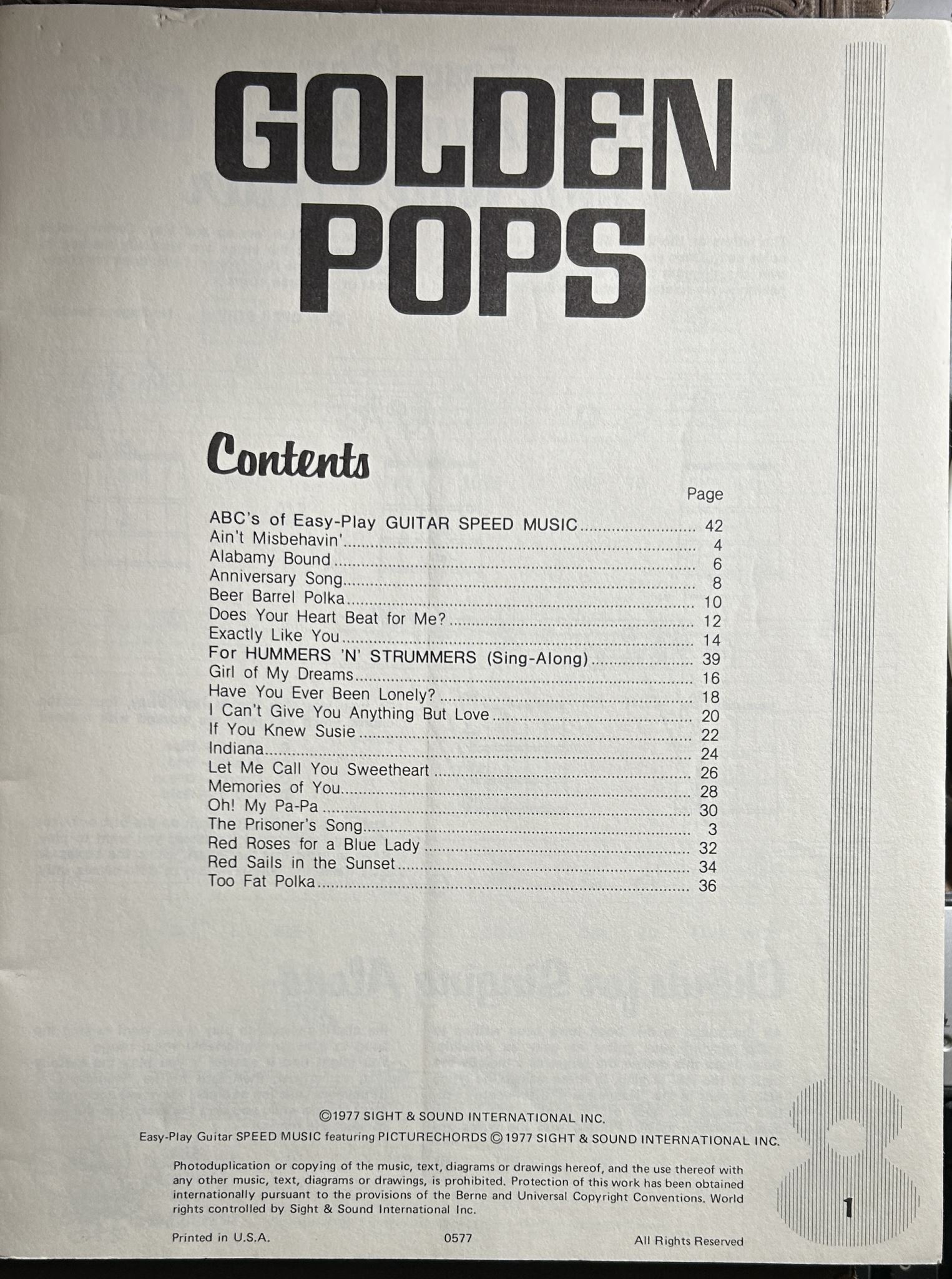 Easy Play Guitar Speed Music 12: Golden Pops