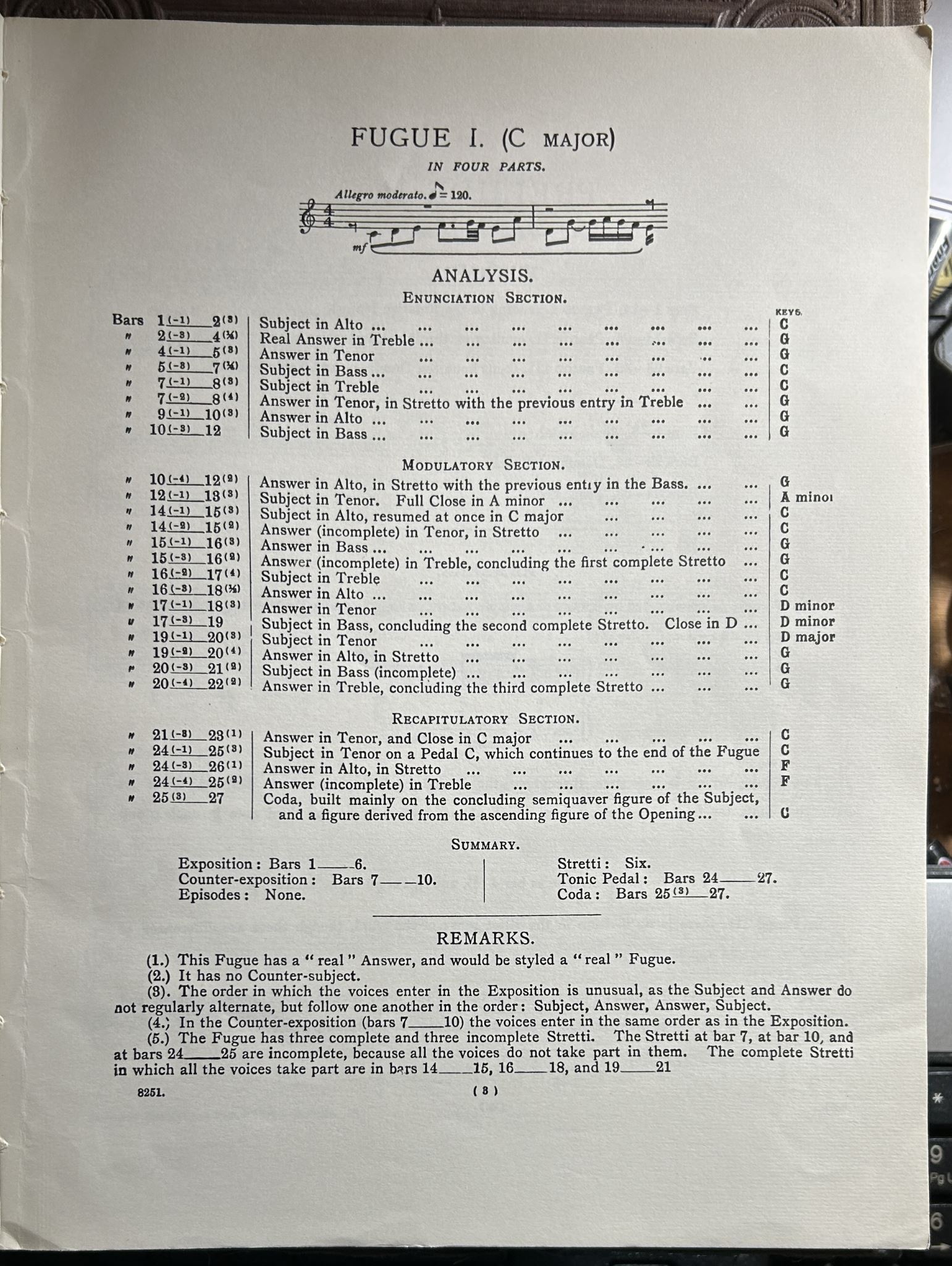 Frederick Iliffe Analysis of Bach's 48 Preludes & Fugues Book I