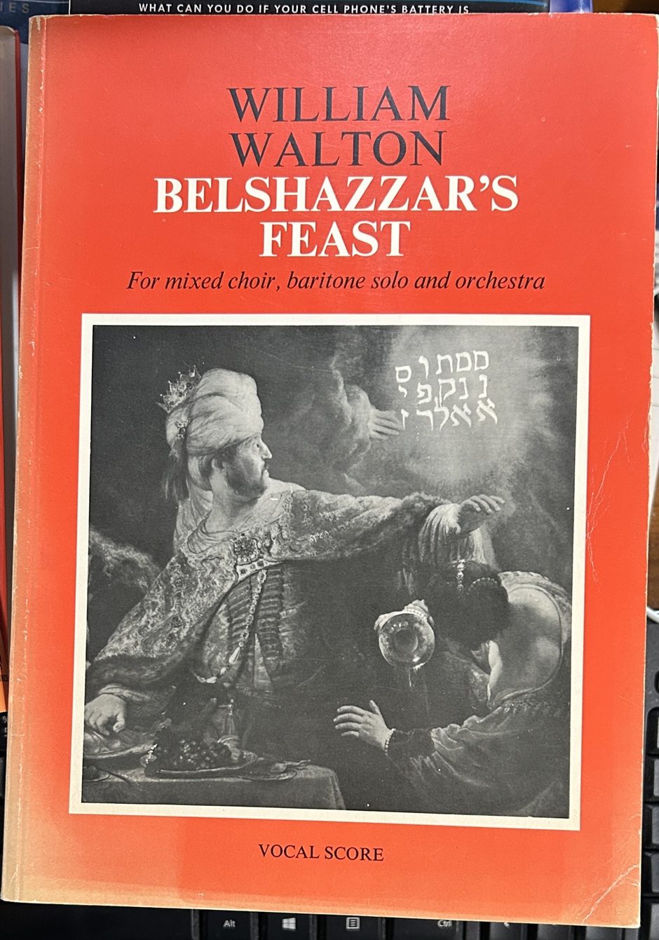 Belshazzar's Feast For mixed choir, baritone solo and orchestra Vocal Score