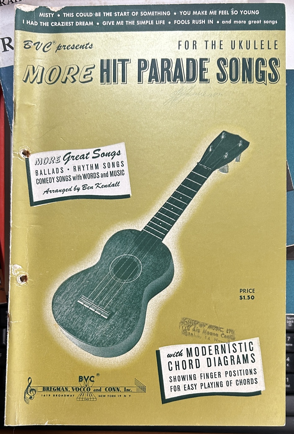 More Hit Parade Songs for the Ukulele Arranged by Ben Kendall